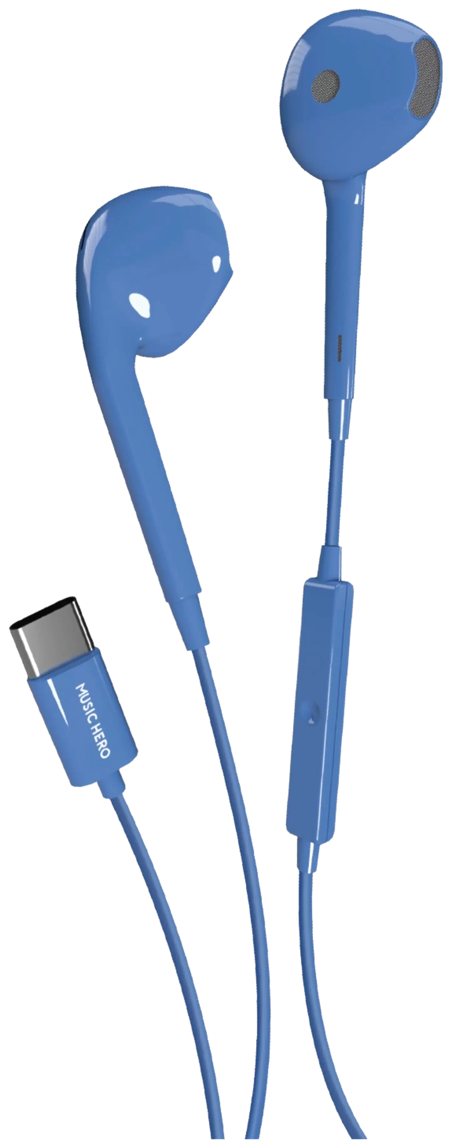 SBS langalliset nappikuulokkeet USB-C liitännällä Tubb sininen