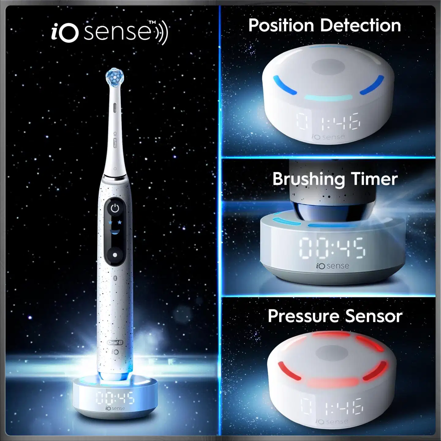 Oral-B iO10 Stardust White sähköhammasharja + lataava matkakotelo + hammasharjateline - 10