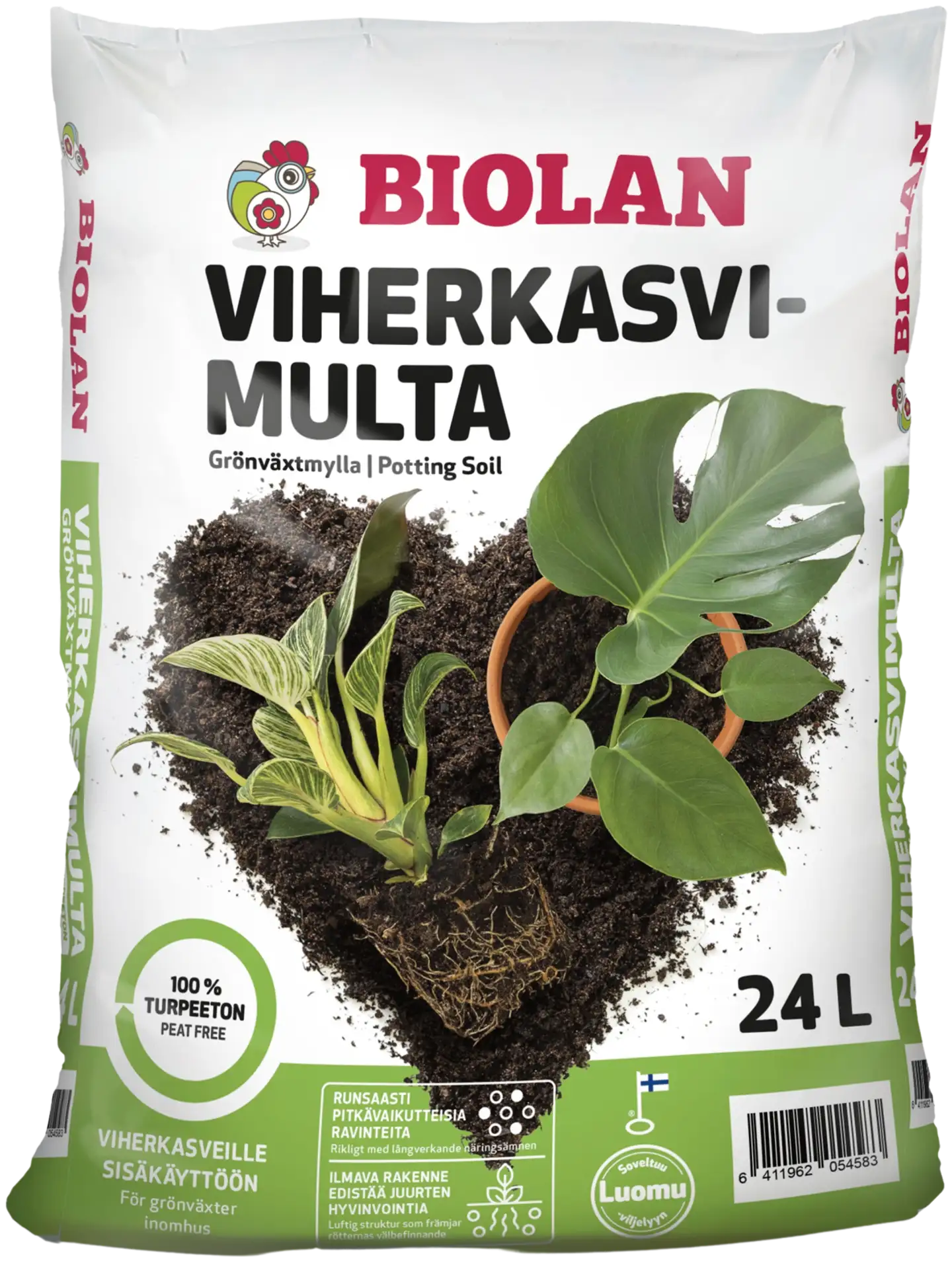 Biolan turpeeton 24 l Viherkasvimulta