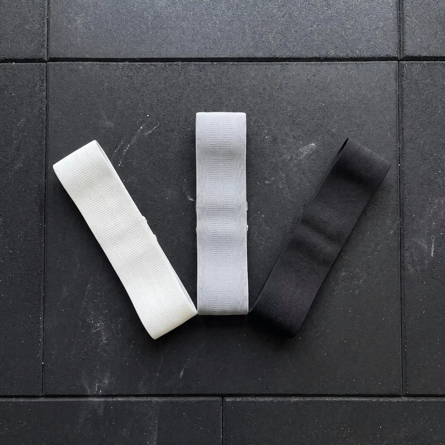 Angles90 A90 Hip Bands vastuskuminauhat, kangas, 3 kpl, valkoinen, harmaa ja musta - 3