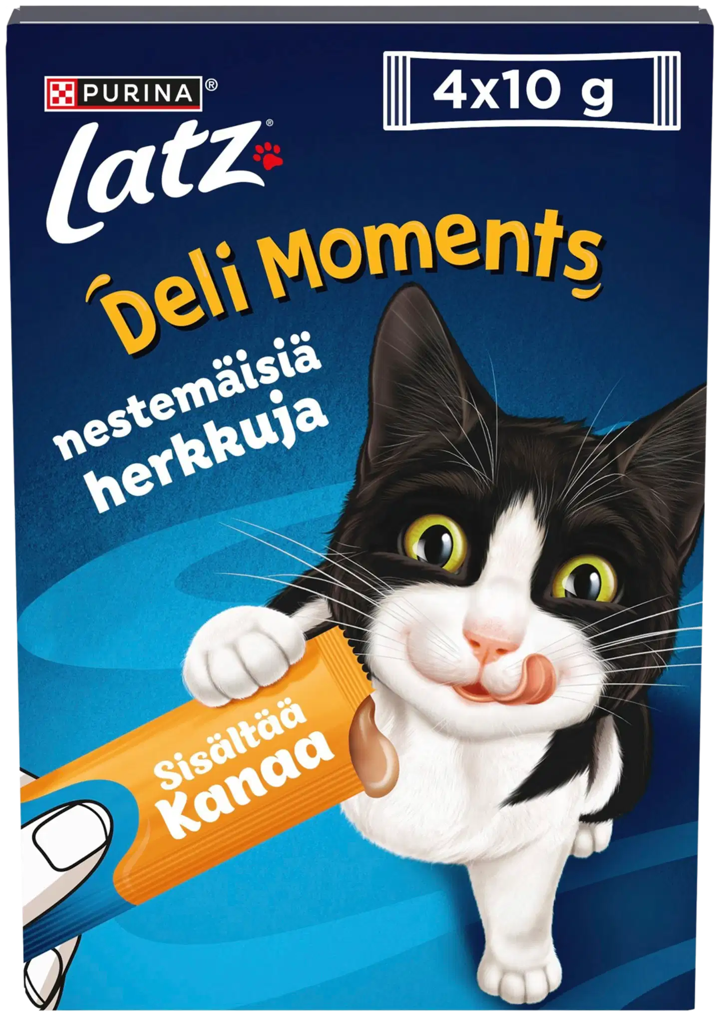Latz ® Deli Moments™ maukkaat nestemäiset herkut kissoille Sisältää kanaa 4x10 g pussi
