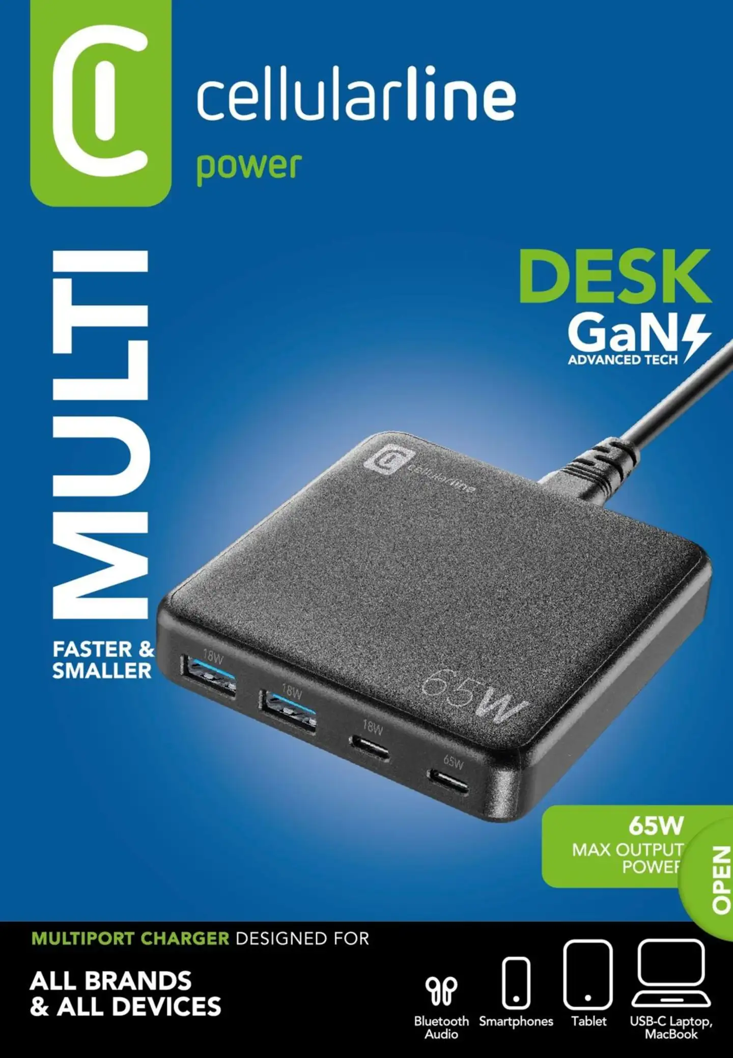 Cellularline Laturi Multipower Desk 65W - 2