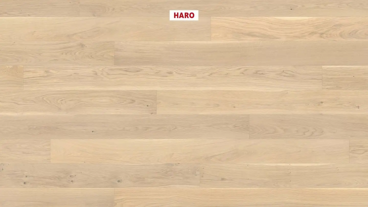 Parketti Tammi lankku Light White Country, harjattu, NaturaDur-mattalakattu - 1