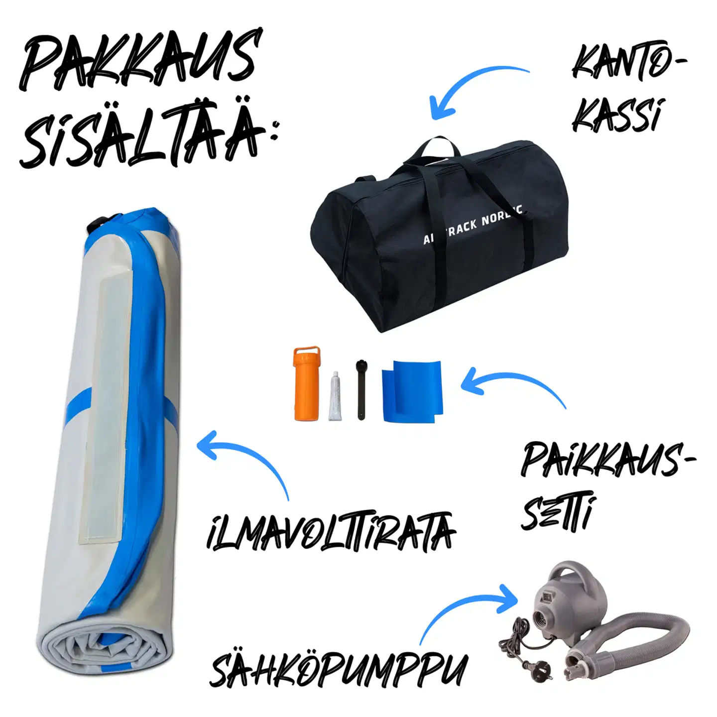 Airtrack Nordic Home 3m Collectors edition ilmavolttirata - Harmaa/Musta - 6