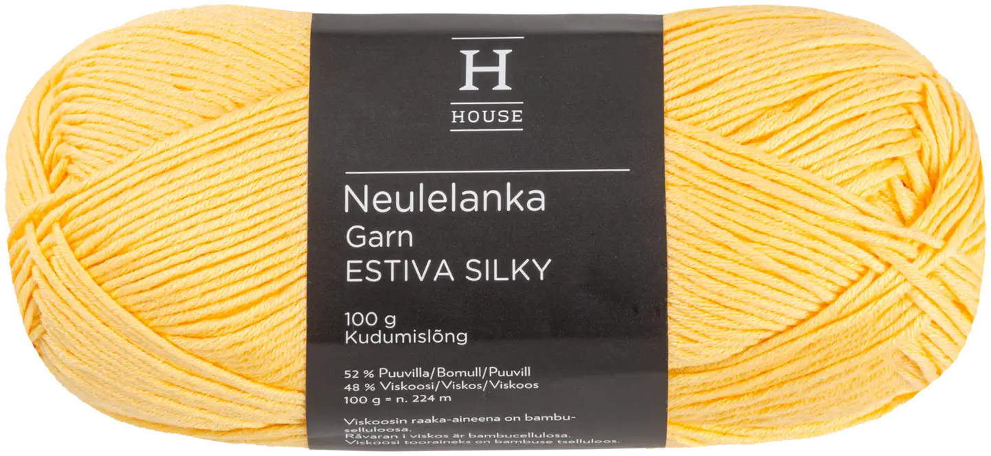 House lanka bambuviskoosi-puuvillasekoite Estiva Silky 100 g Light yellow 215