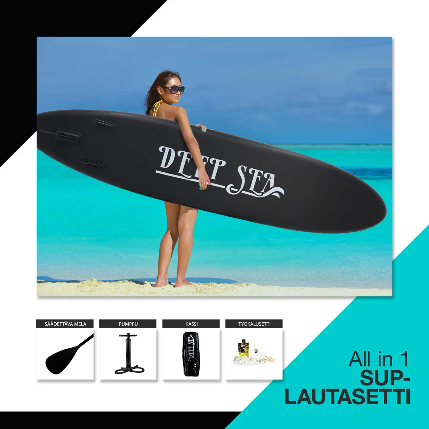 Deep Sea SUP-lautasetti Pro, musta - 4