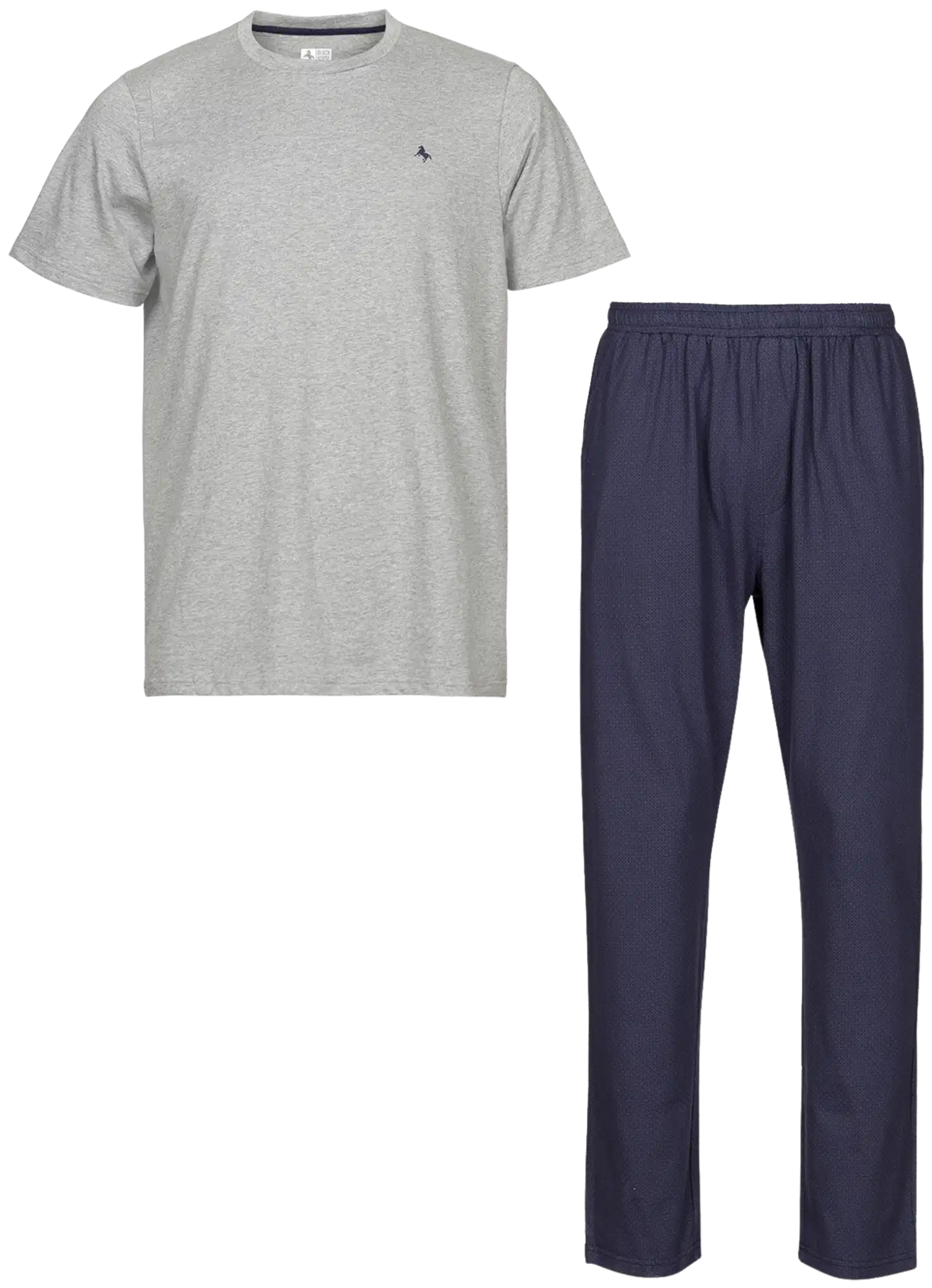 Black Horse miesten lyhythihainen pyjama N054 - Grey Navy