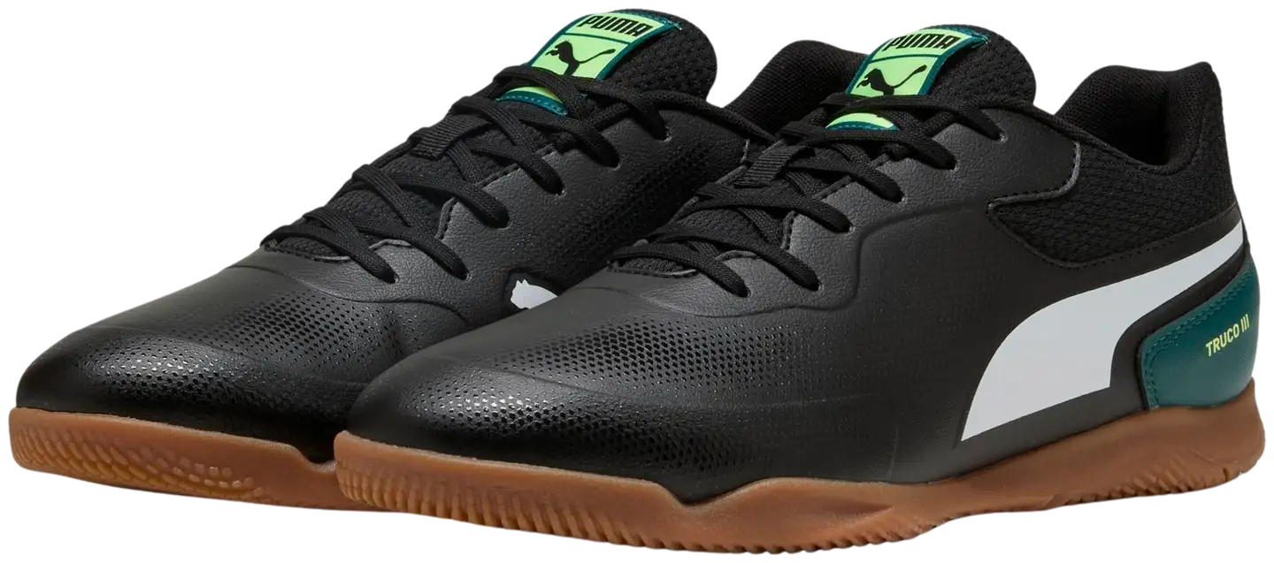 Puma miesten futsalkengät Truco III - Puma Black-Puma White-Green - 3