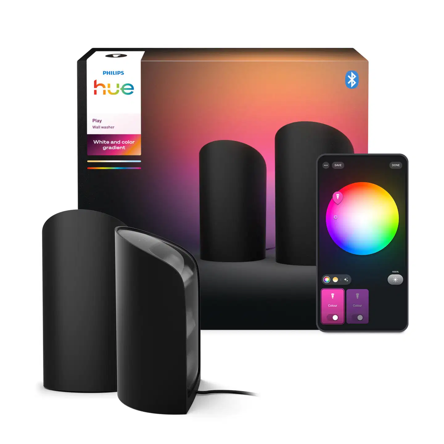 Philips Hue Play wall washer -valaisin 20W 2000-6500K 1035LM musta 2 kappaletta - 4
