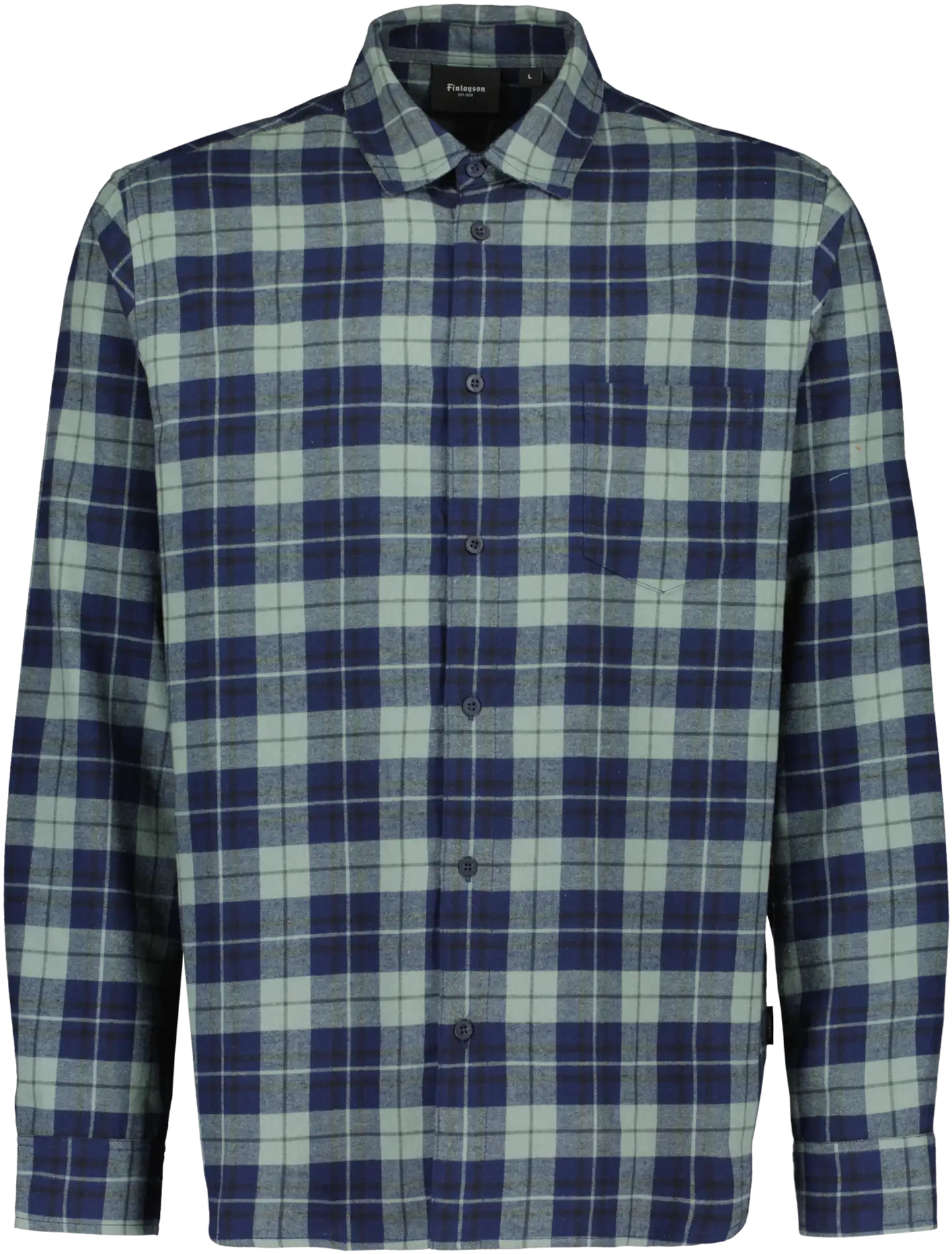 Finlayson miesten kauluspaita Tartaani - Green check - 1