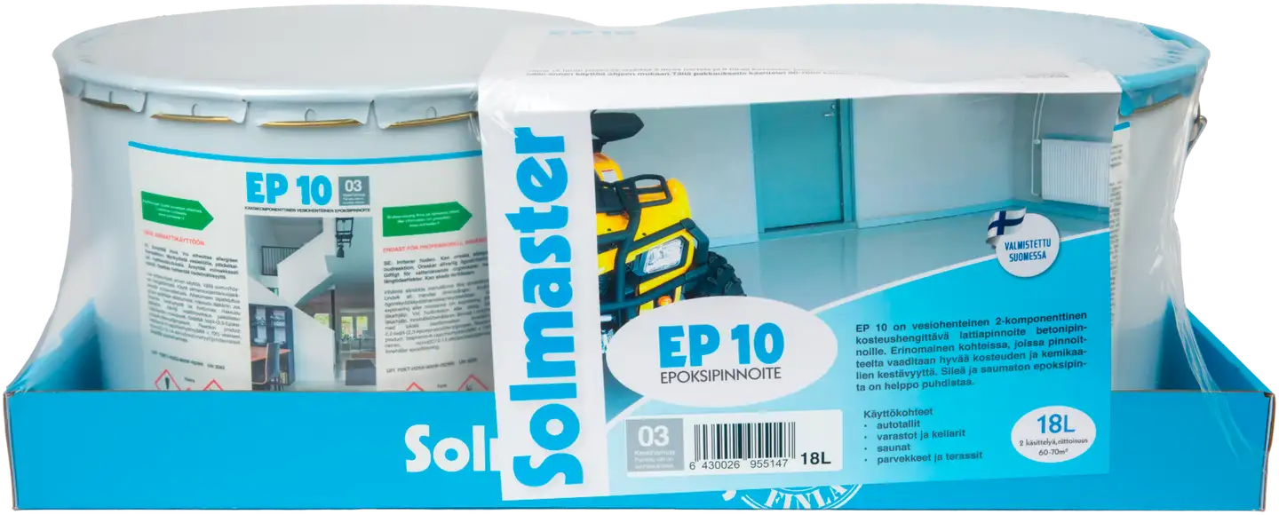 Solmaster epoksipinnoite EP 10 03 keskiharmaa, RAL 7001 18 L (9+9)