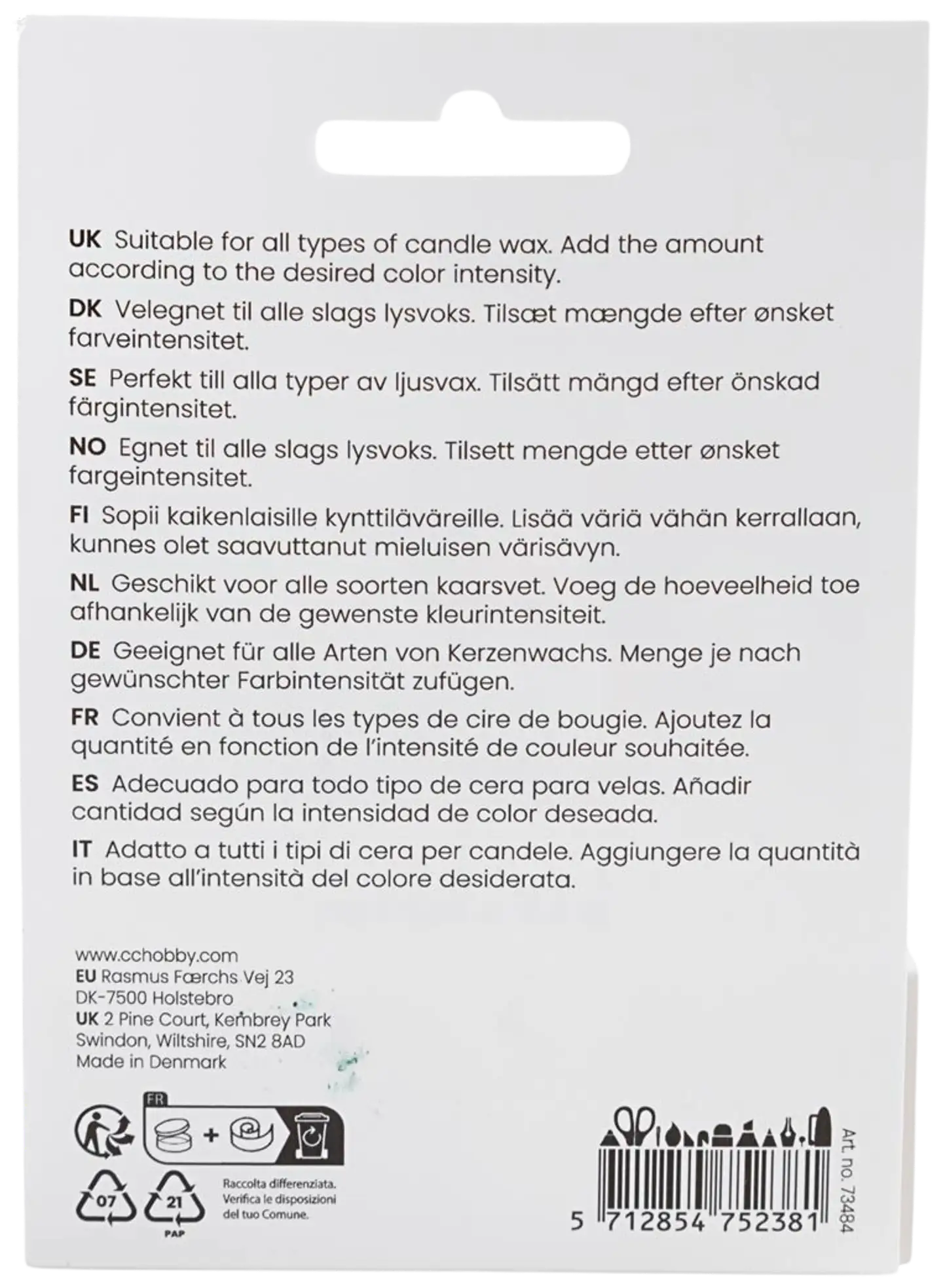 Kynttiläväri, vaaleanharmaa, 5g/ 1 pkt - 2