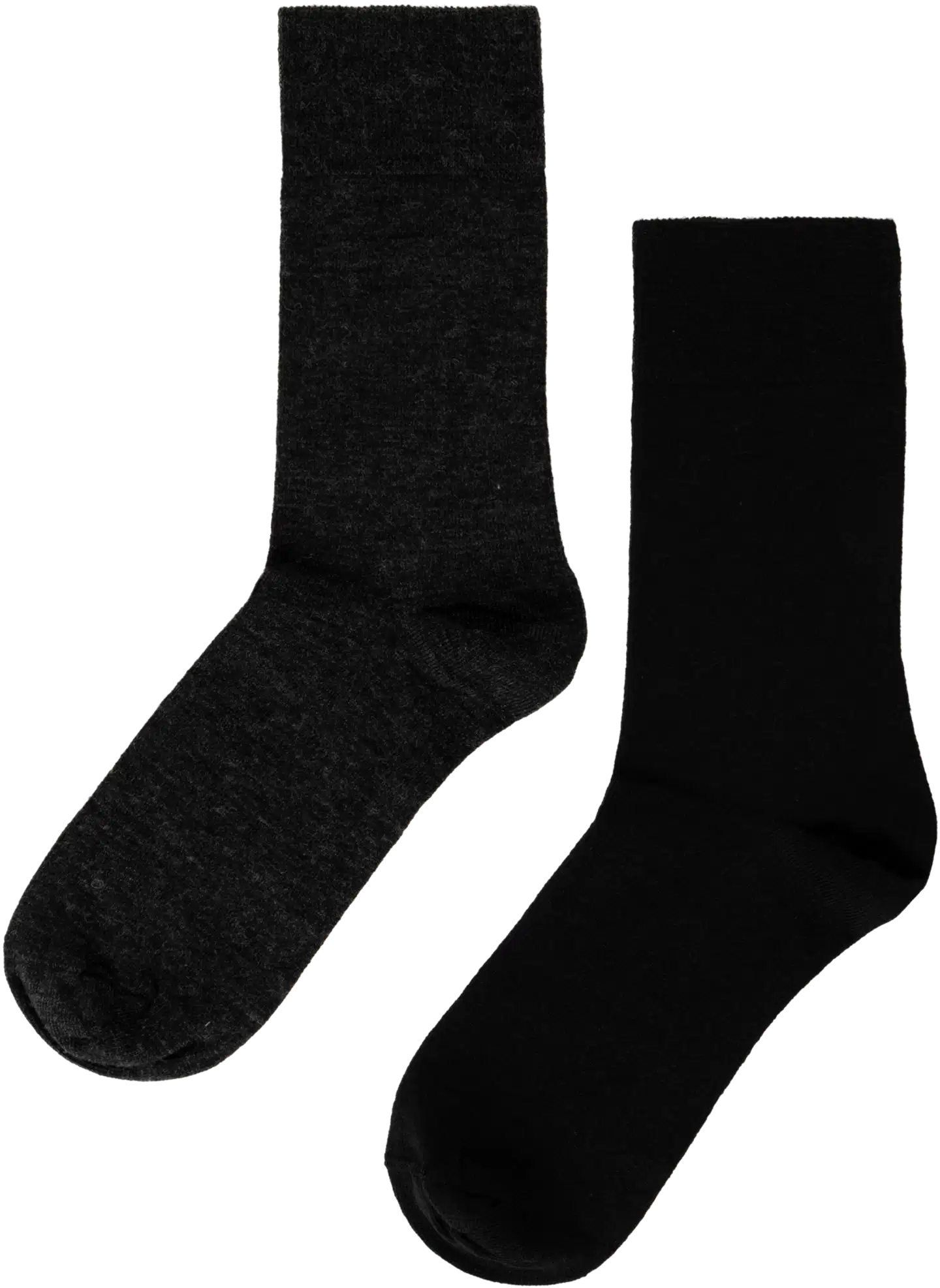 House miesten ohuet merinovillasukat 193H322614 2-pack - Graphite/black - 2