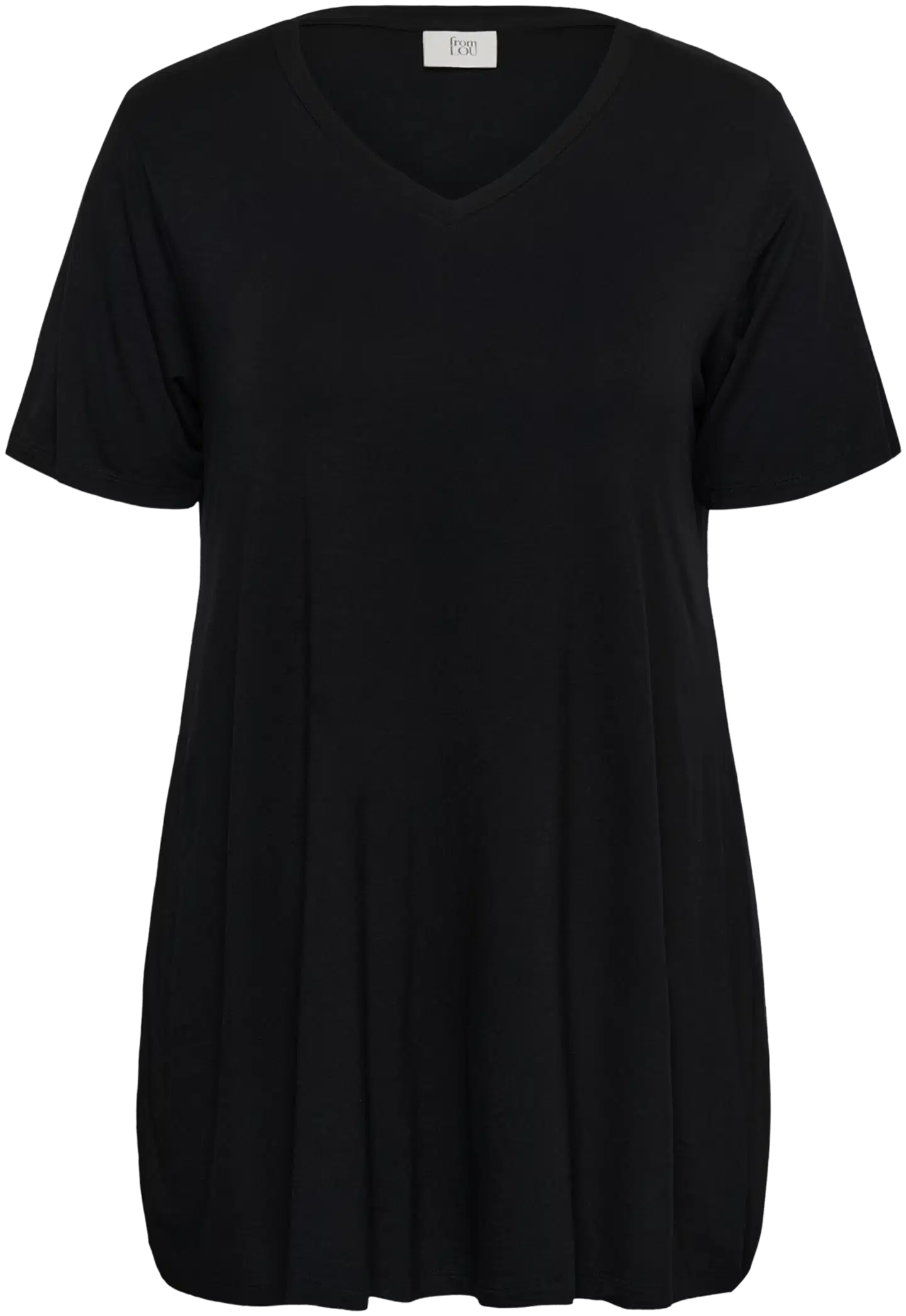 From Lou naisten pluskoon lyhythihainen trikootunika Fllouisa - Black Deep - 1