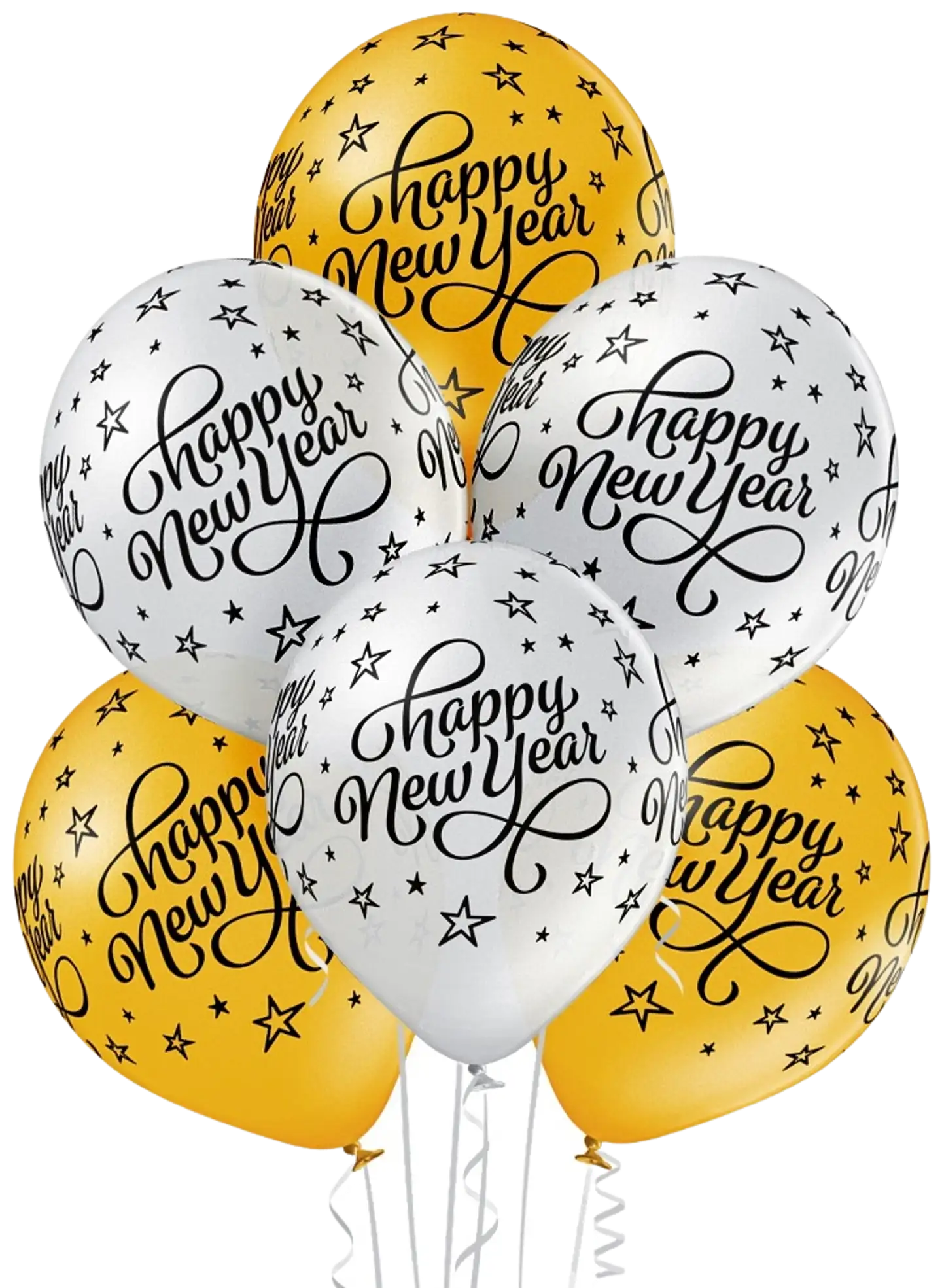 Happy New Year ilmapallo, 6 kpl