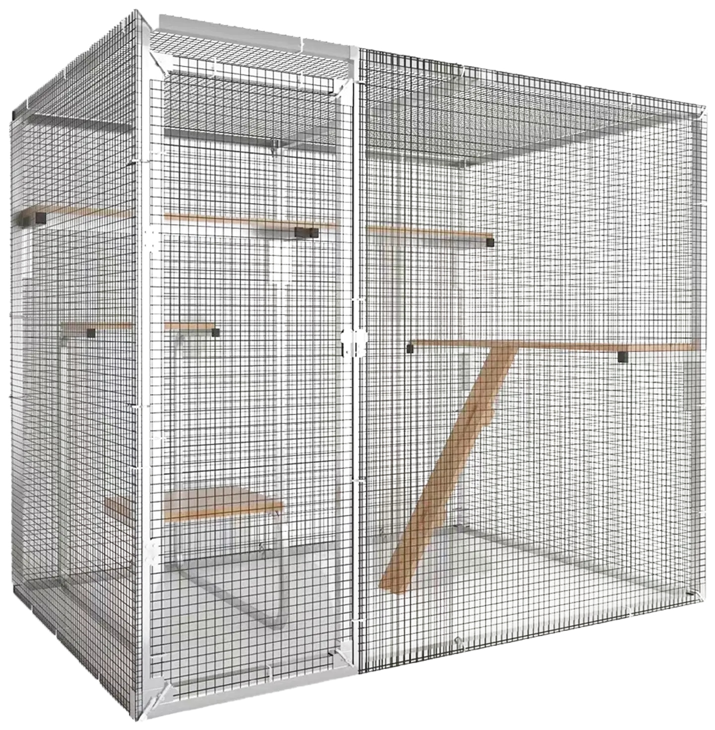 Trekker kissan ulkohäkki 2,5x1,5x1,95 m harmaa