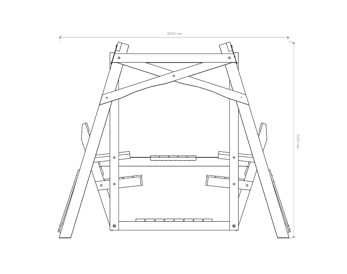 Miljöörakennus Vastakkain istuttava keinu puuvalmis - 2