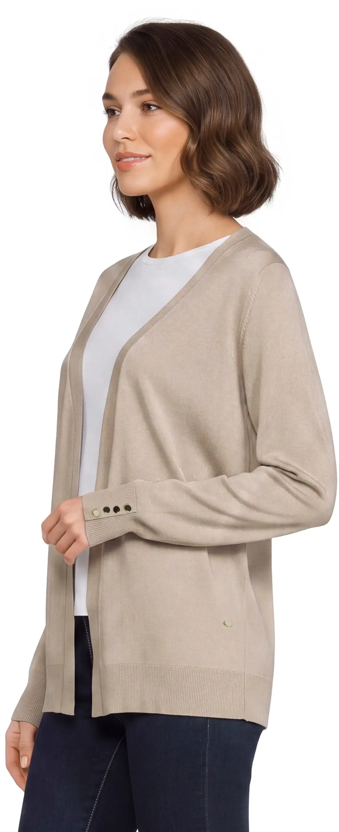 London Fog naisten neuletakki napit 213L262903 - beige - 3