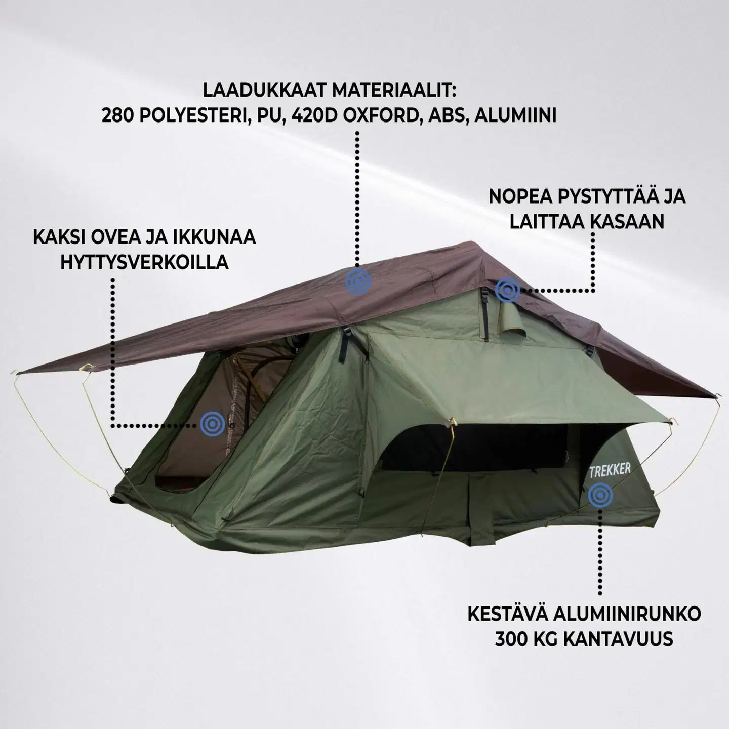 Trekker kattoteltta camper m, vihreä - 2