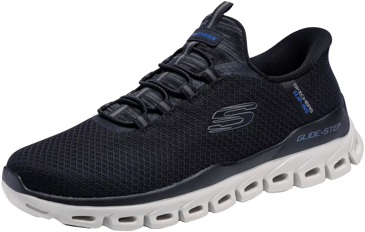 Skechers miesten vapaa-ajan lenkkari Glide-Step Noxus Black - Black - 5