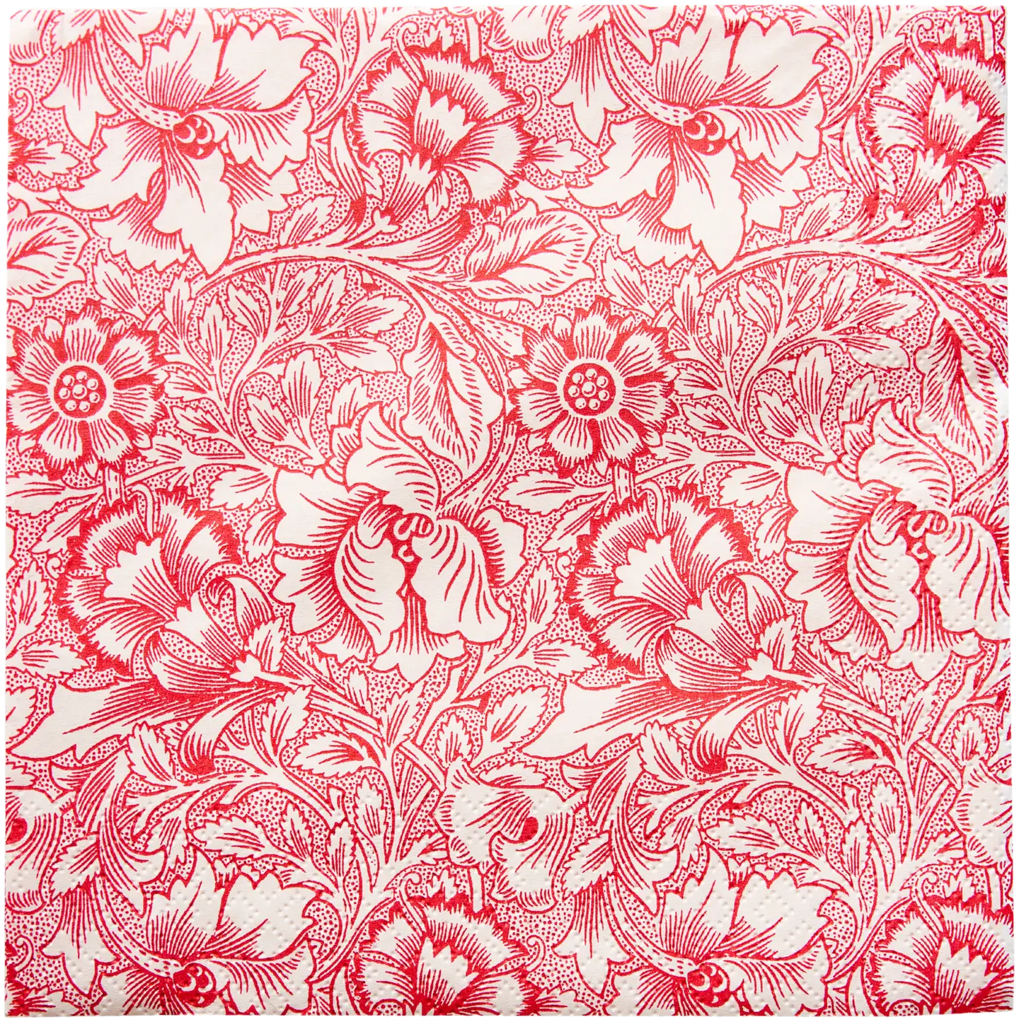 William Morris Pink & Poppy punavalkoinen lautasliina 20kpl/24cm
