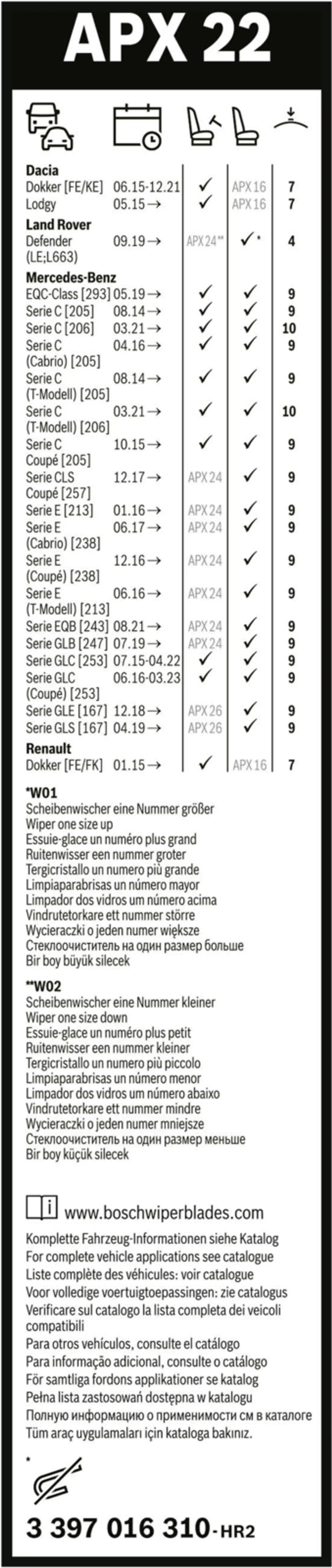 Bosch Aerotwin Plus pyyhkijänsulka APX22 550 mm - 4