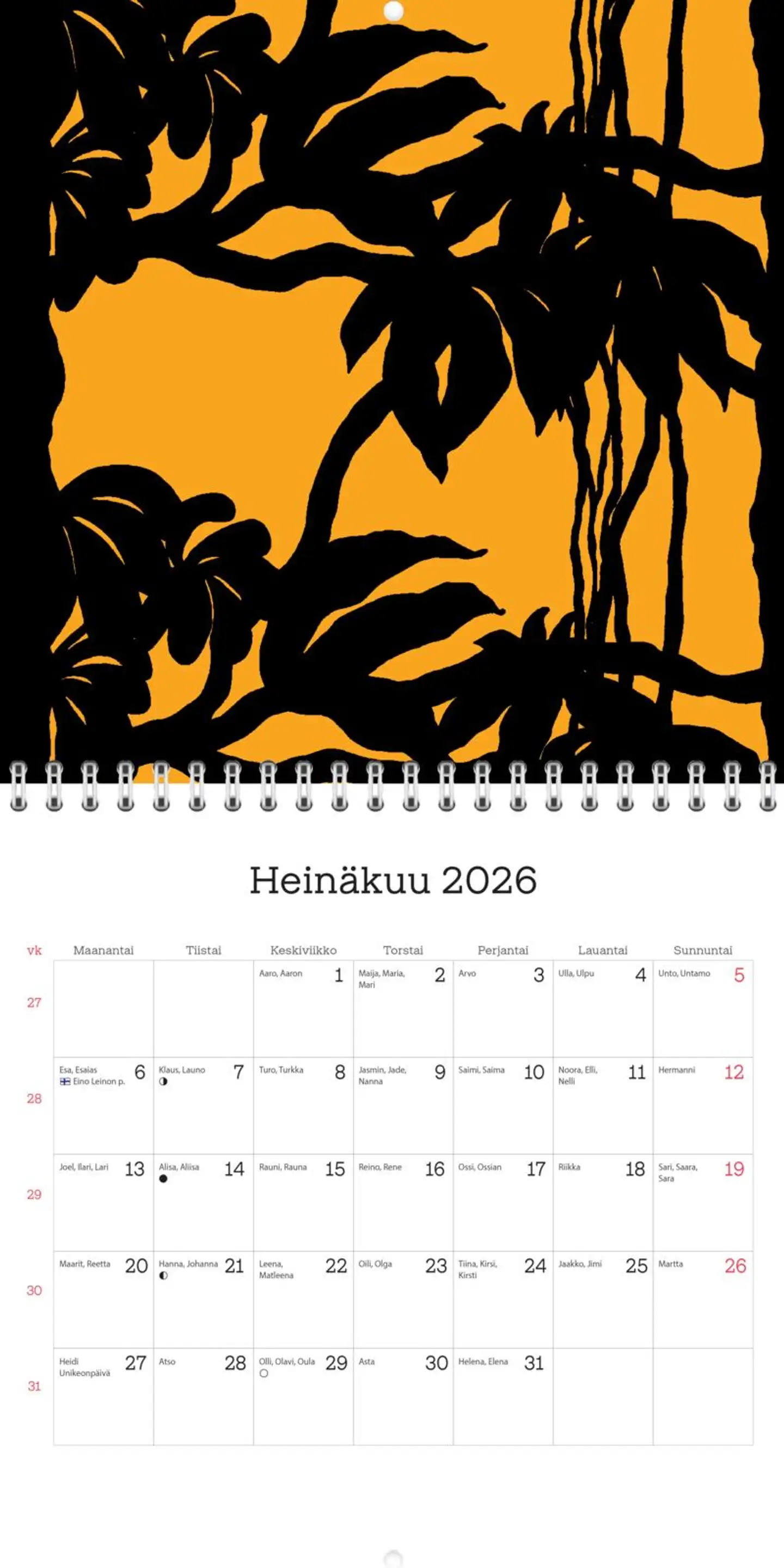 Seinäkalenteri 2026 marimekko - 3