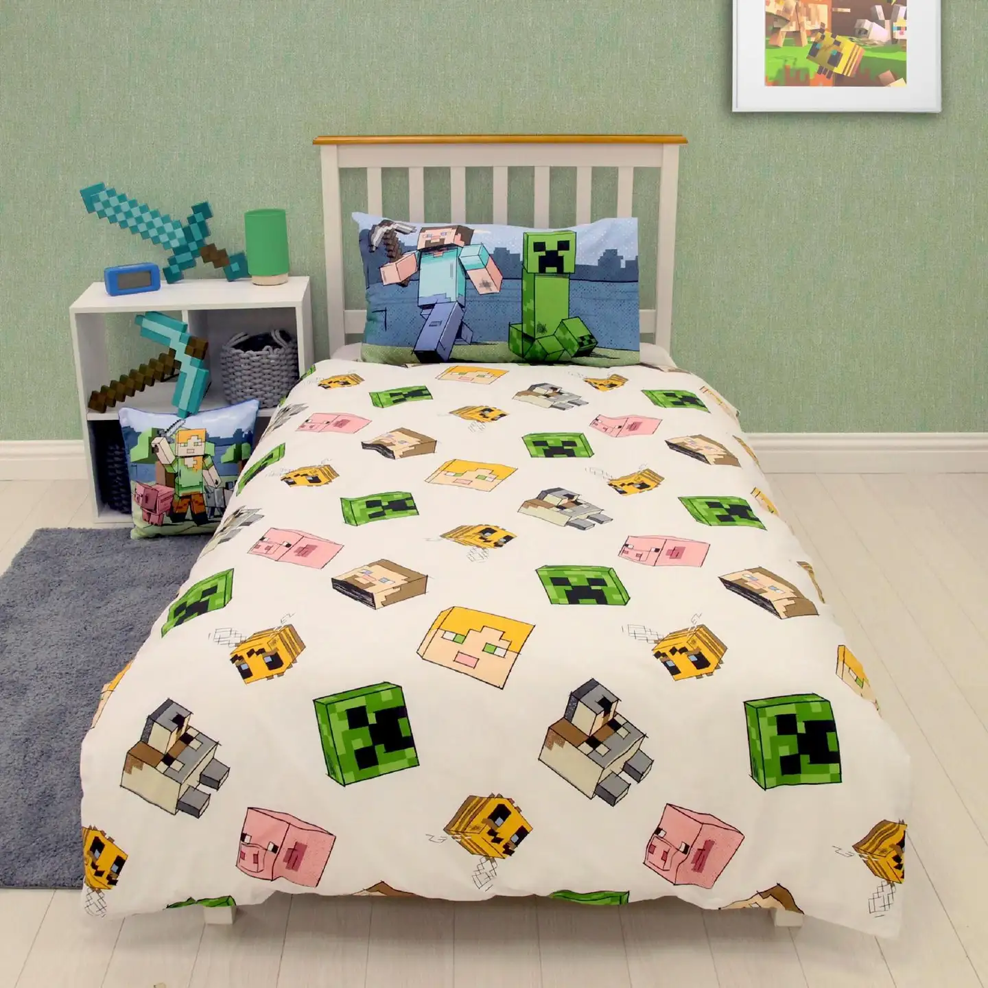 Minecraft lasten pussilakanasetti 150x210+50x60 cm monivärinen - 7