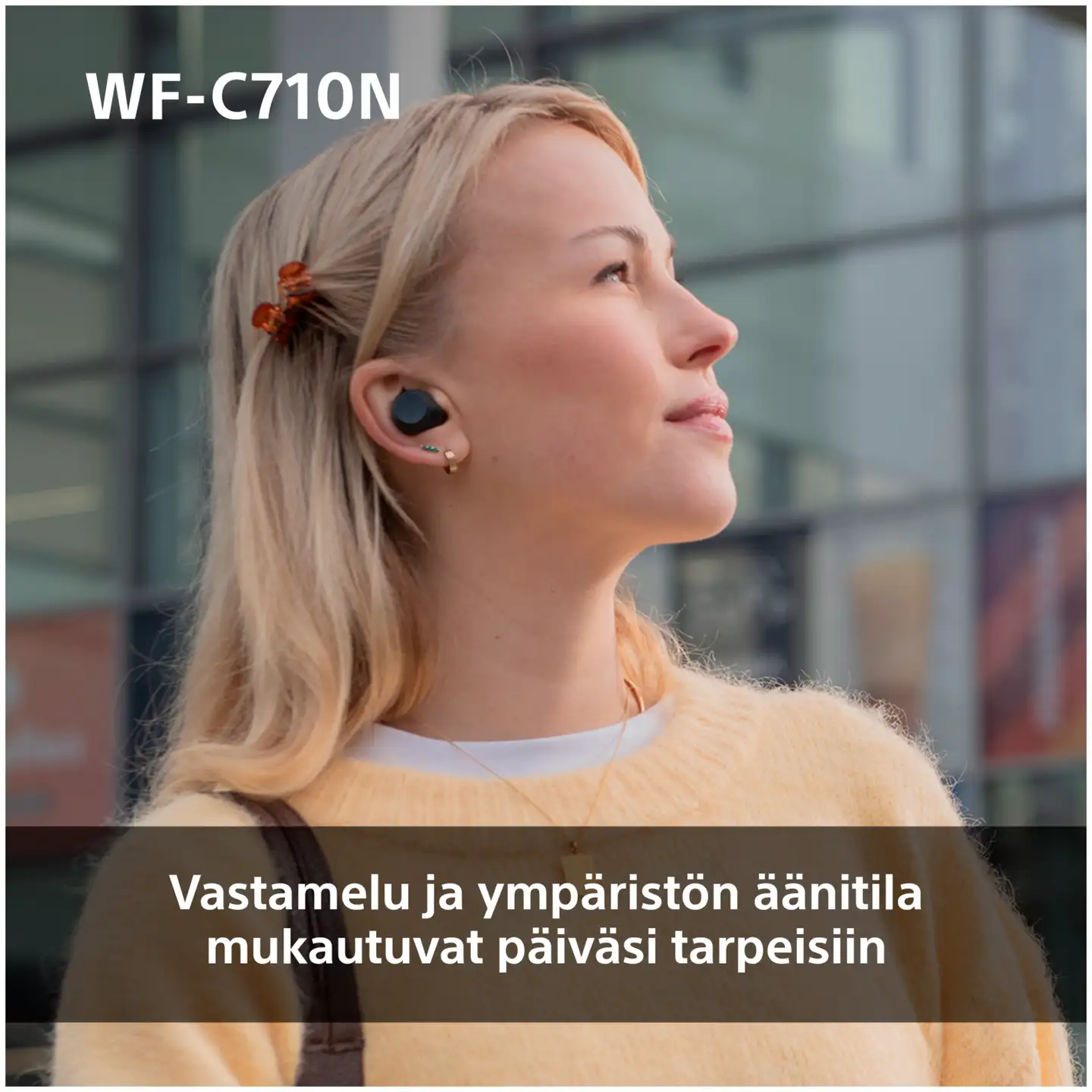Sony langattomat vastamelunappikuulokkeet WF-C710NW valkoinen - 3