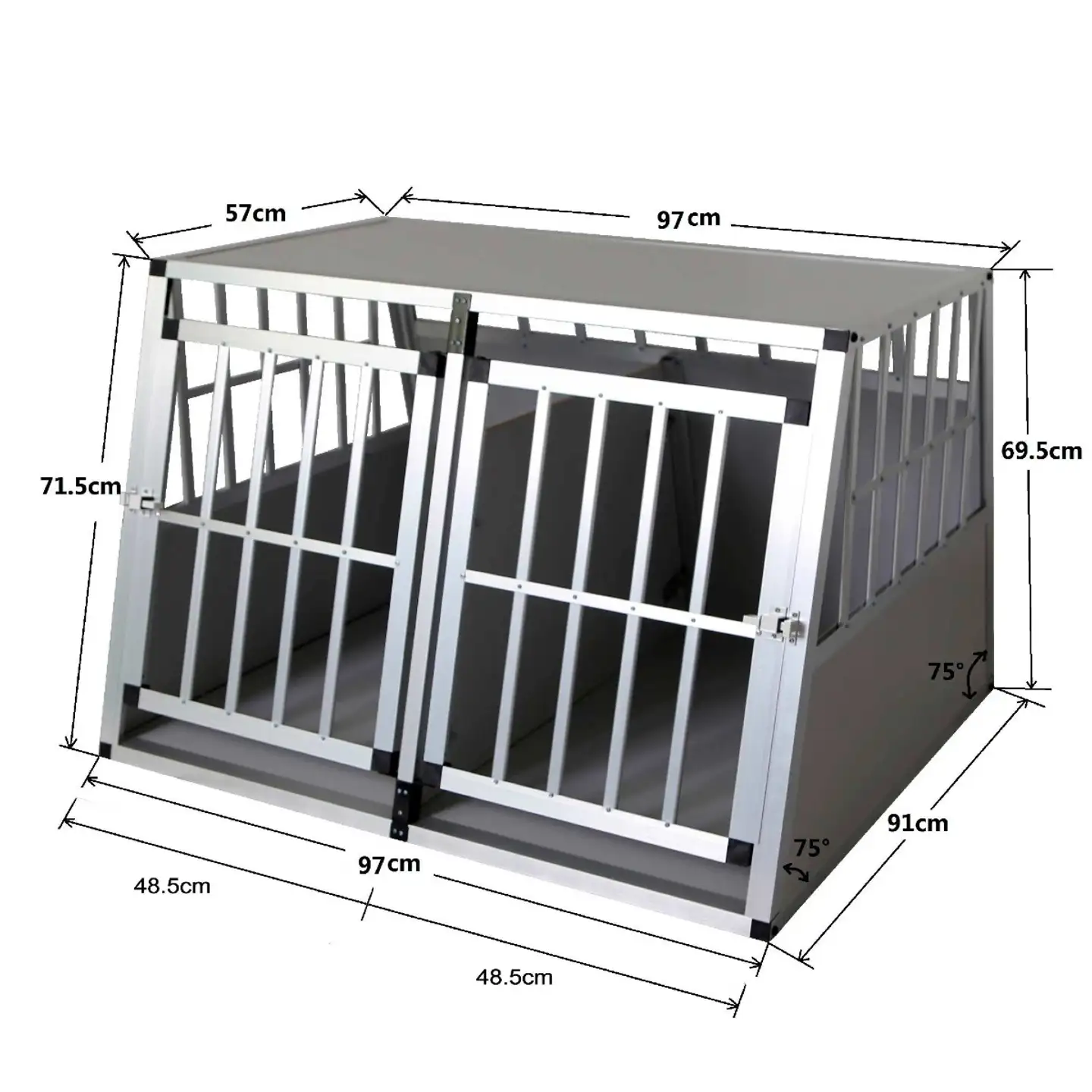 Trekker koiran kuljetushäkki XL 97x90x69,5 cm alumiini - 8