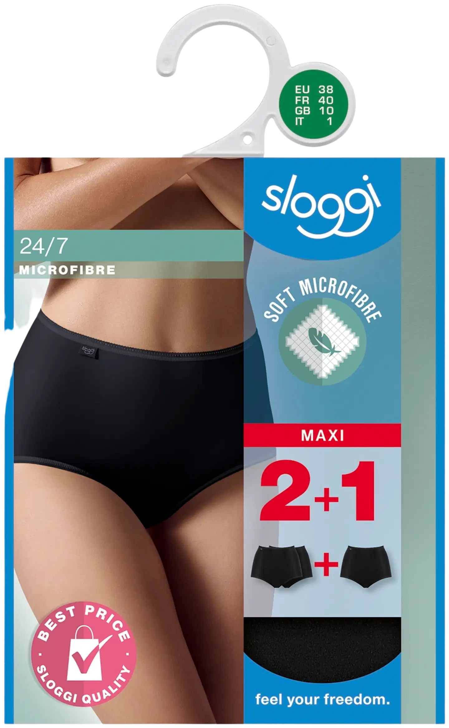 Sloggi 24/7 Microfibre Maxi naisten alushousut 3-pack - White - 3