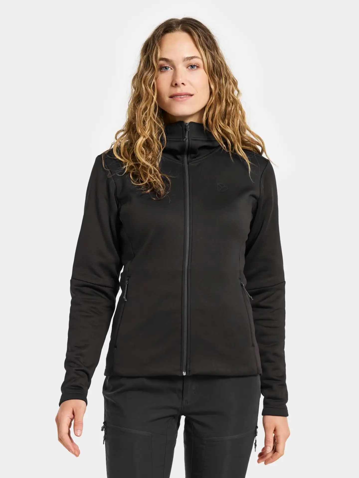 Didriksons naisten hupullinen fleecetakki Anneli - BLACK - 3