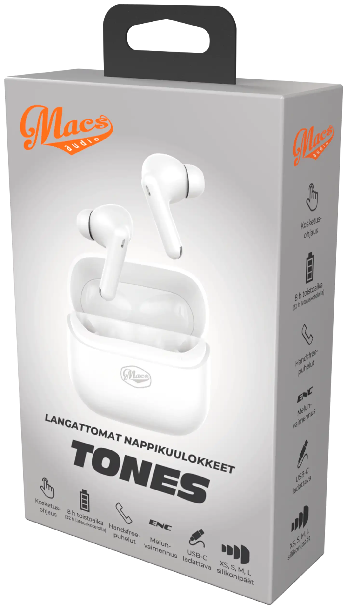Macs langattomat nappikuulokkeet Tones valkoinen - 1