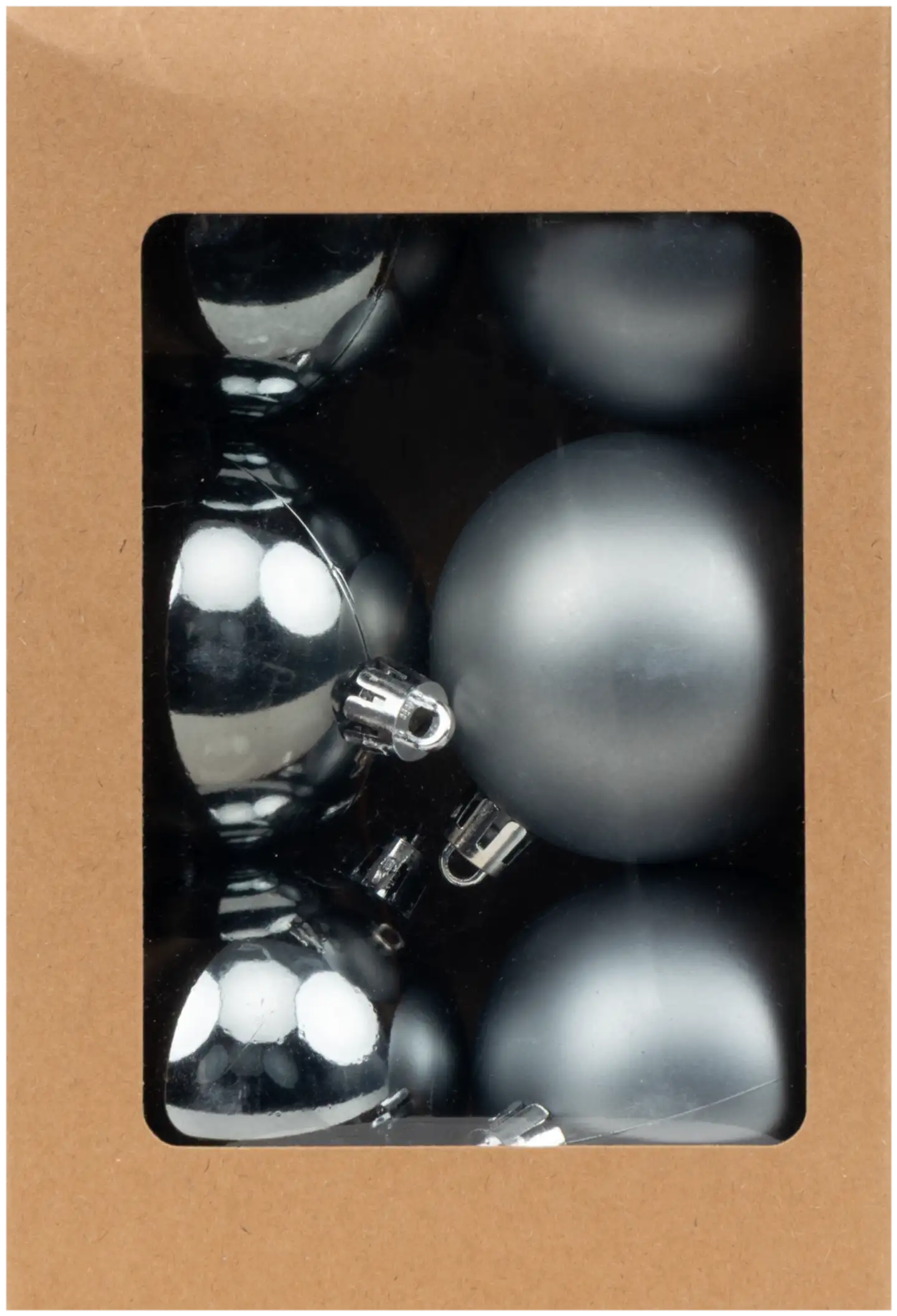 Joulupallo 6 cm 6 kpl harmaa - 2