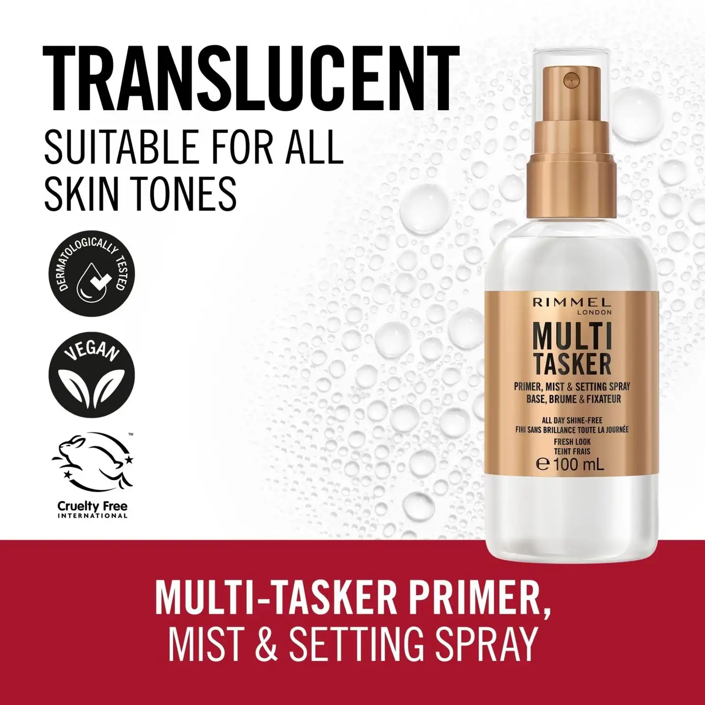 Rimmel Multi-Tasker Primer, Mist & Setting Spray 100 ml meikin pohjustus ja kiinnityssuihke - 3