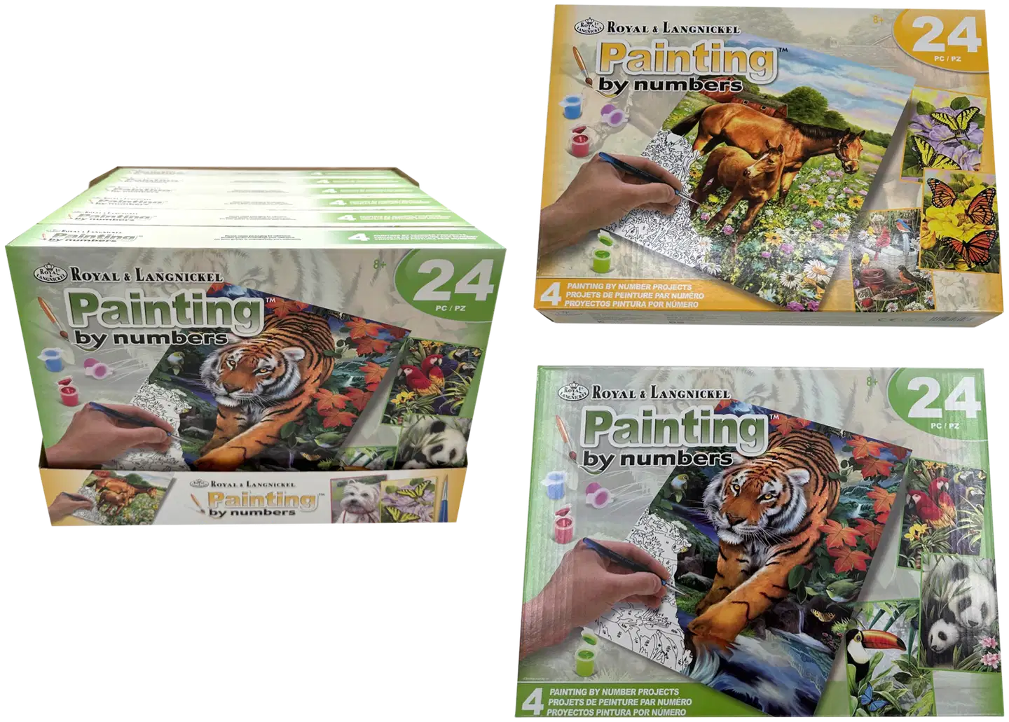 Maalaaminen numeroiden mukaan puuhasetti, 2 erilaista lajit.