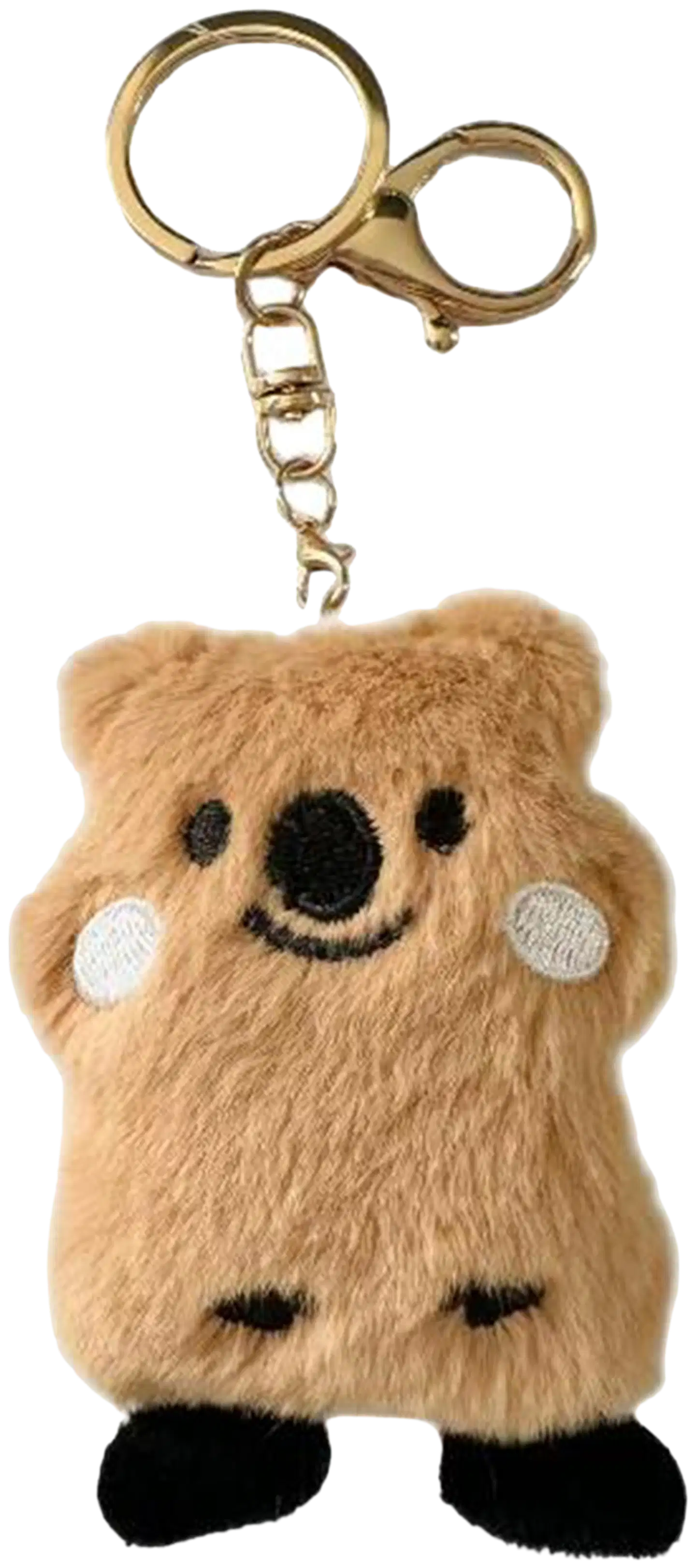 Laukkukoru fluffy bear charm - BEIGE