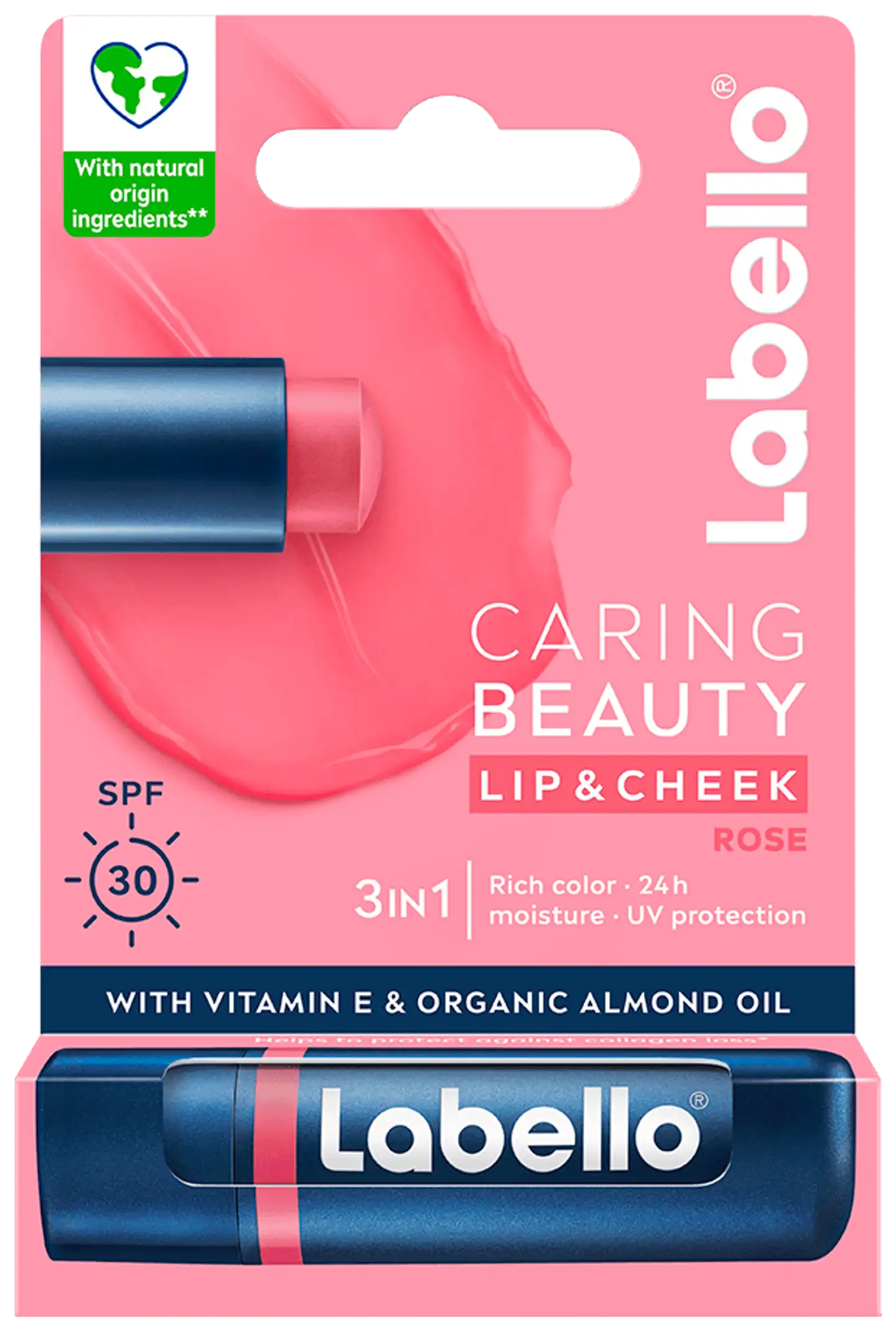 Labello 4,8g Caring Beauty Rose - sävyttävä voide huulille ja poskille