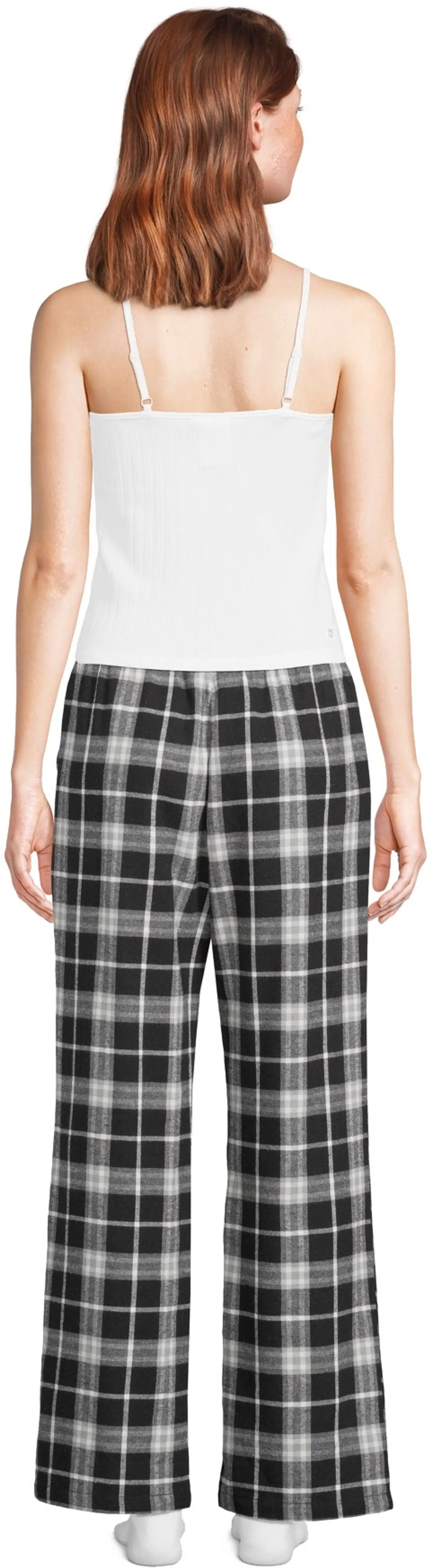 WKLY. naisten flanelliyöhousut 212W382649 - Black check - 3
