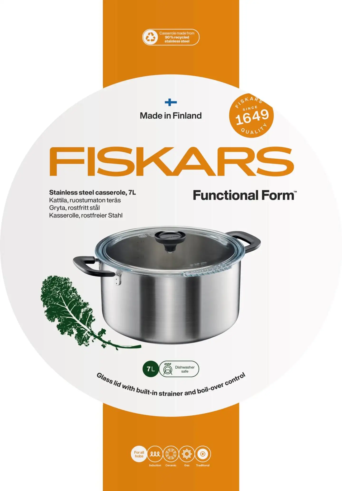 Fiskars Functional Form kattila 7,0 L - 8