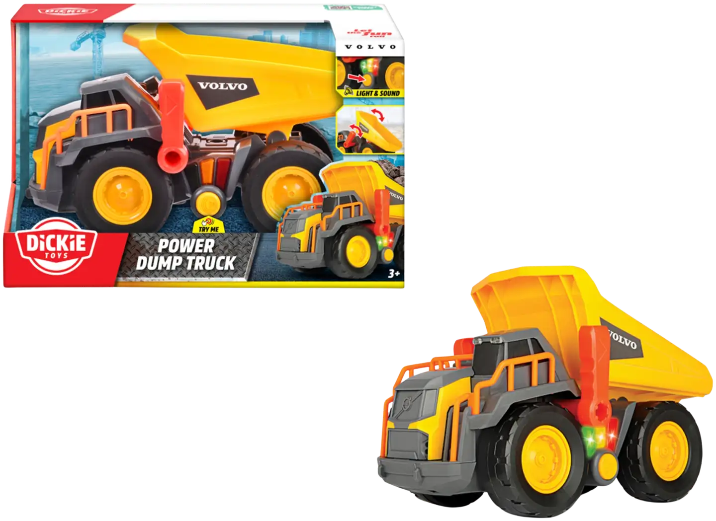 Dickie Toys Volvo Power Kippiauto valoin ja äänin - 1