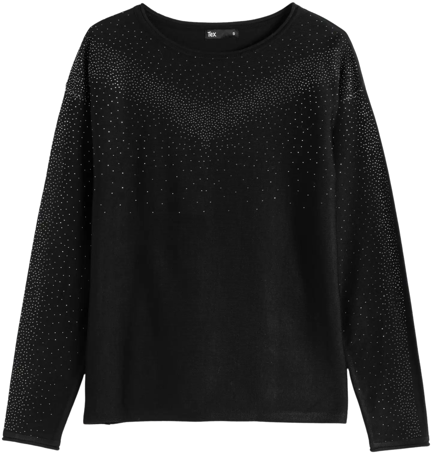 TEX naisten neulospusero glitter I291427 - BLACK 1 - 4
