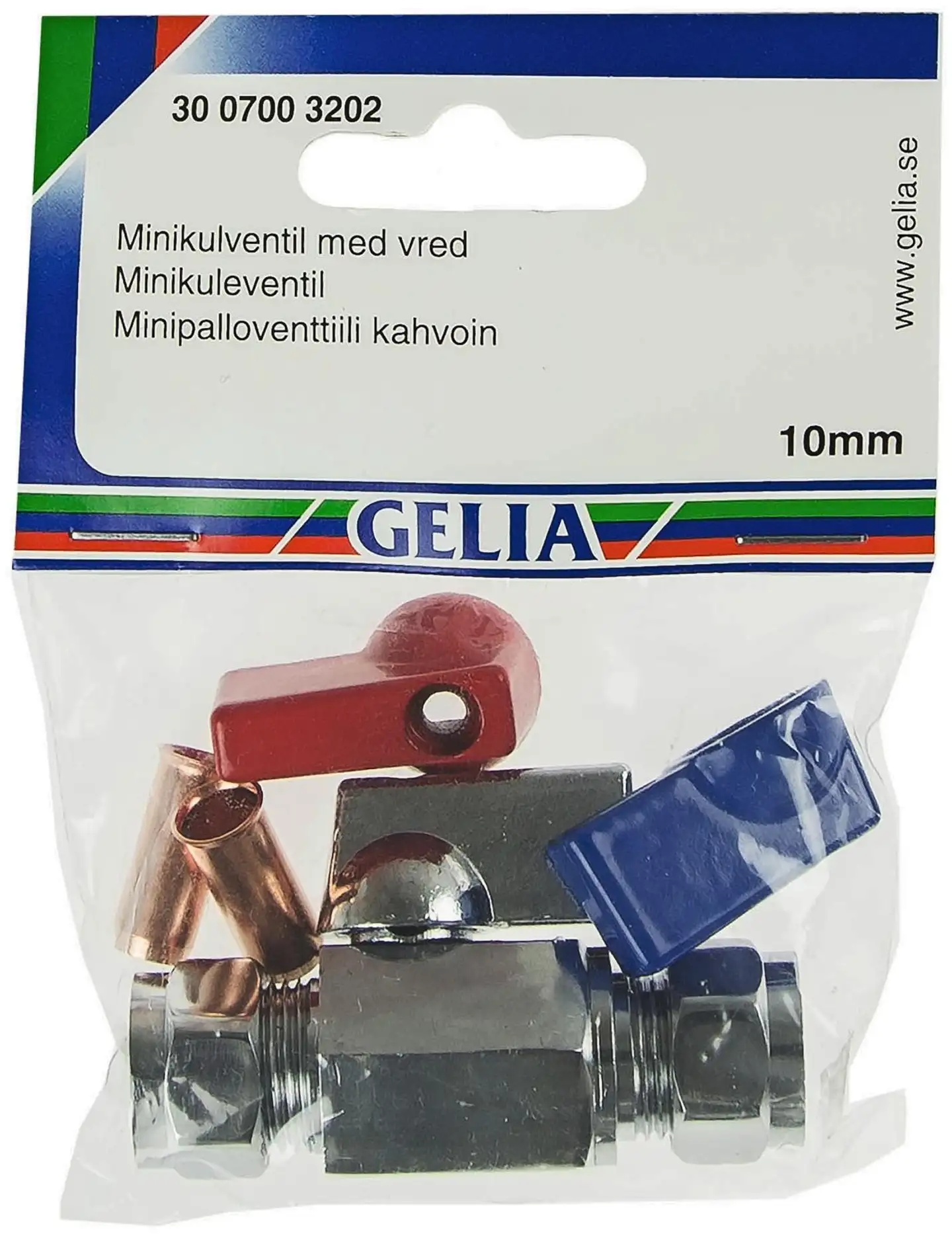 Gelia kuulasulku kahvalla 10x10mm kromattu