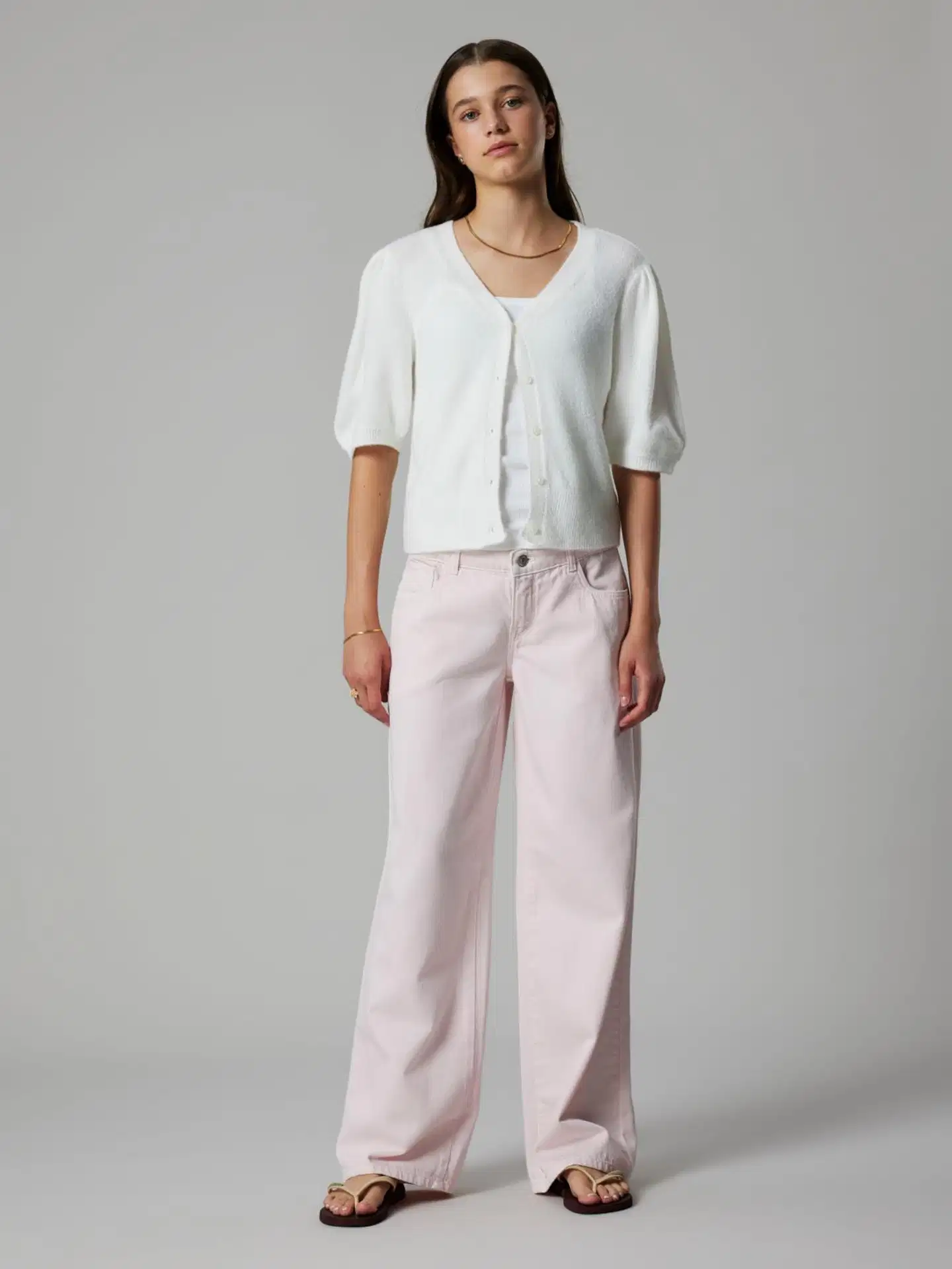 LMTD lasten neuletakki - White Alyssum - 3