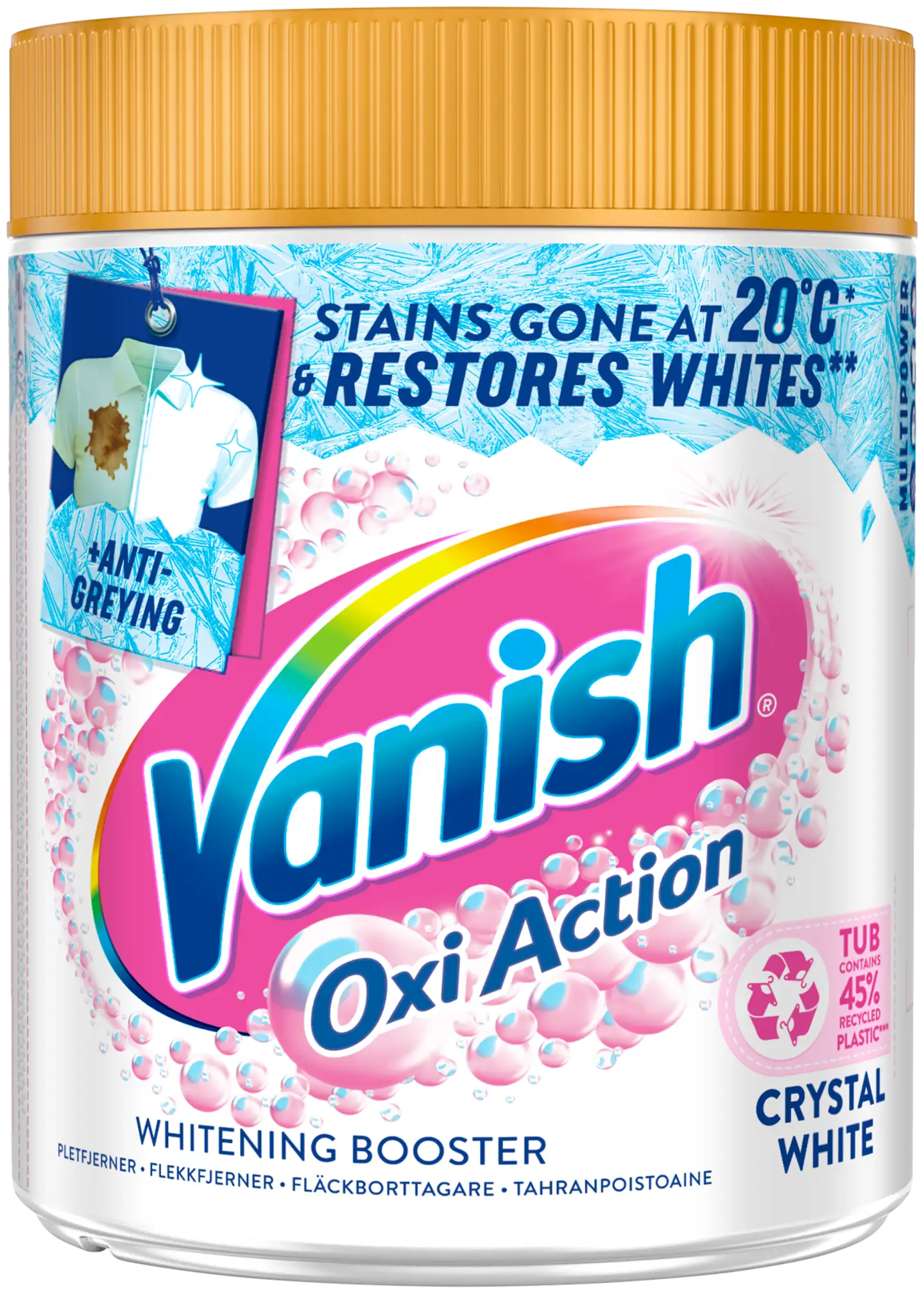 Vanish Crystal White valkopyykin pesutehoste ja tahranpoistojauhe 470g