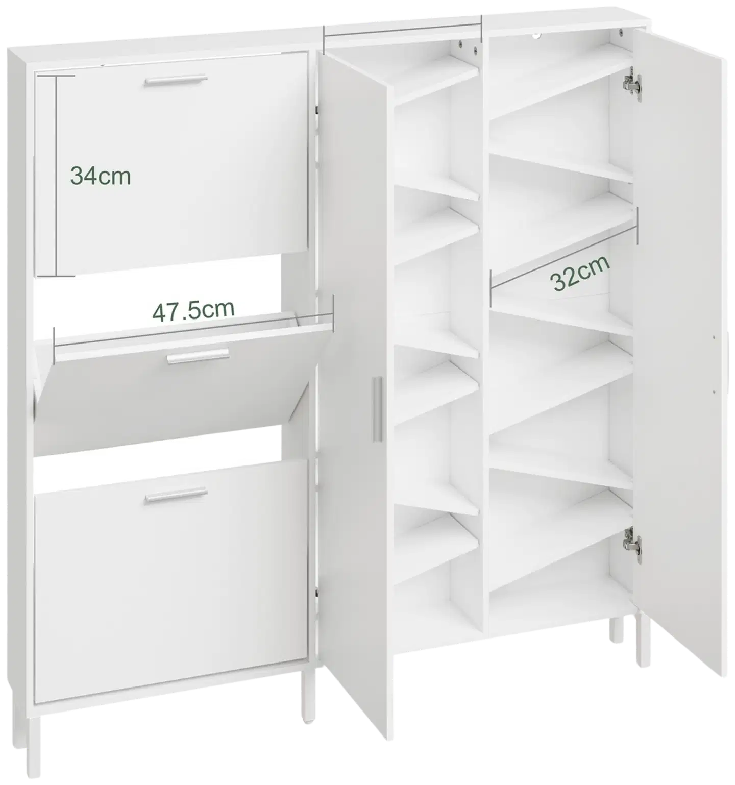 SoBuy kenkäkaappi valkoinen FSR231-W - 3