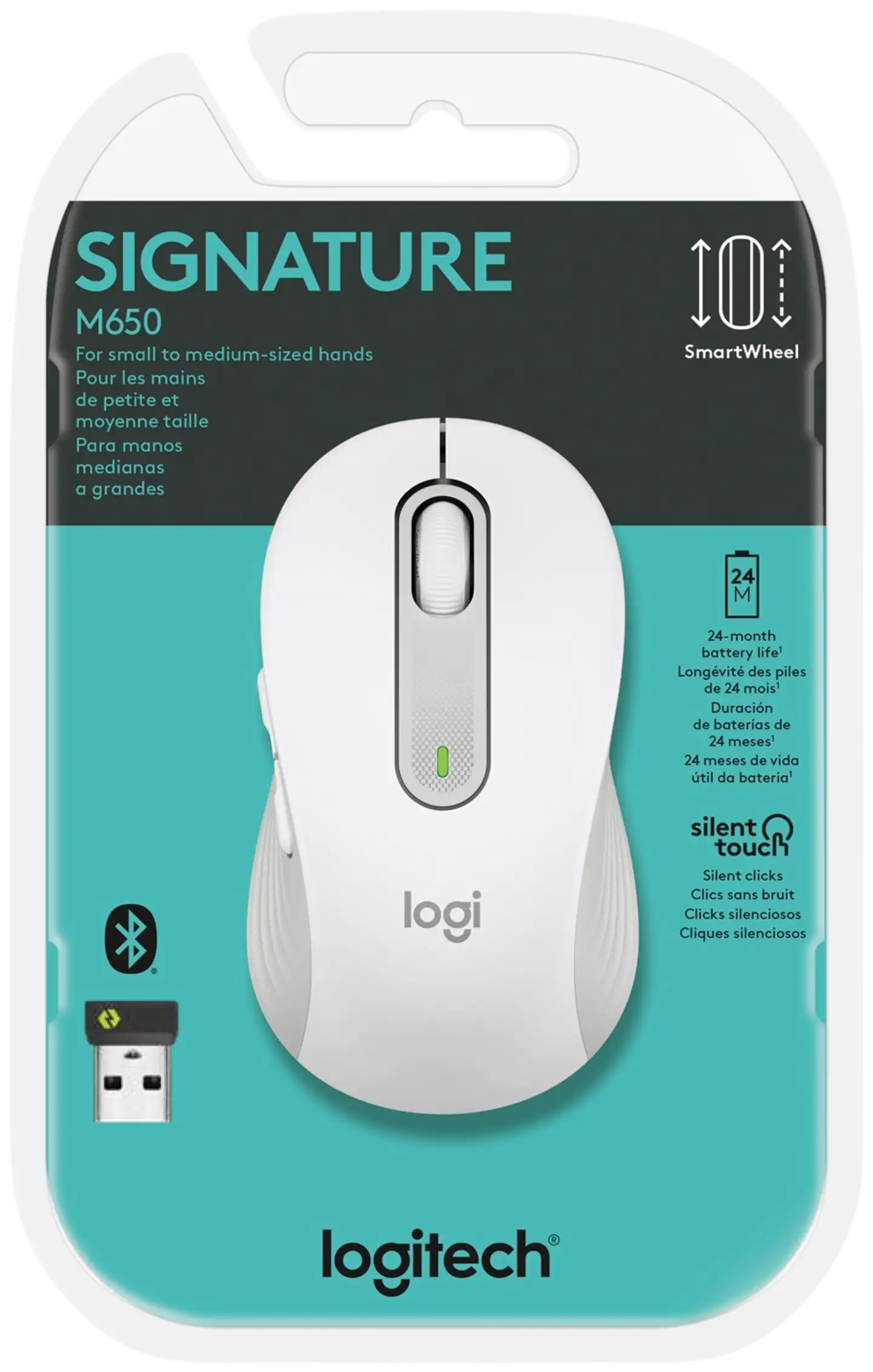 Logitech langaton hiiri Signature M650 Off-White - 5