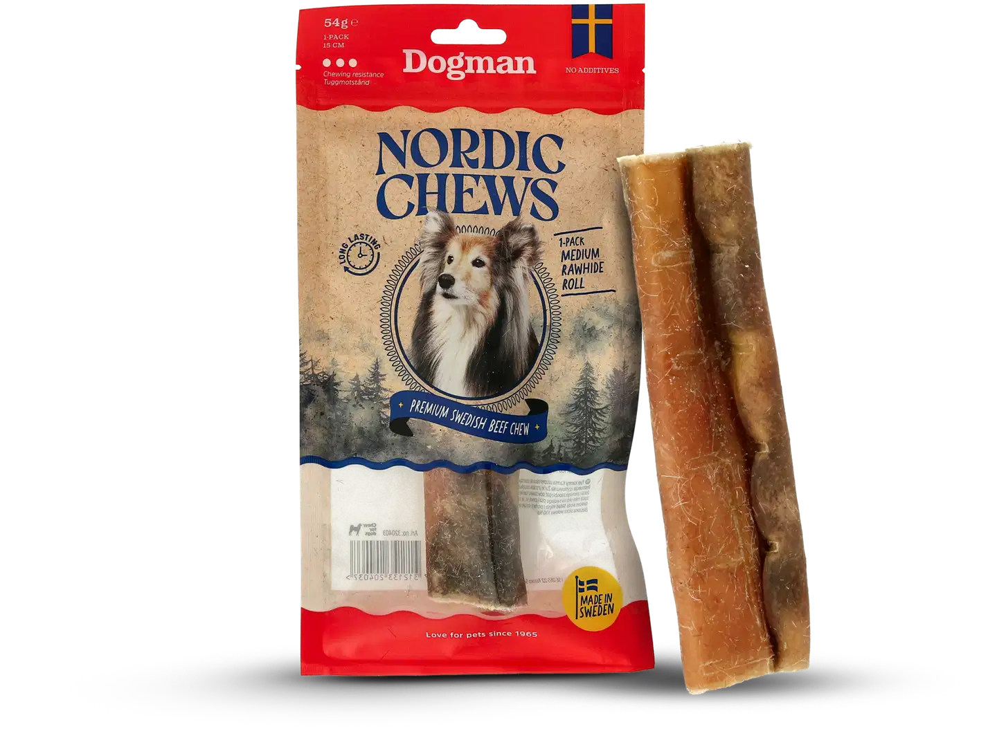 Dogman Nordic Chews Roll pururulla medium 15cm 1-pack 55g