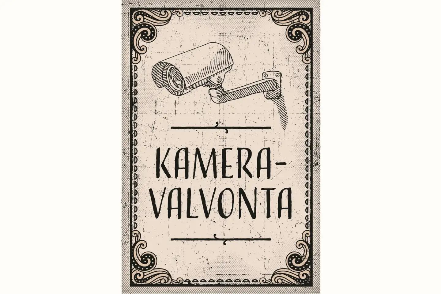 Varoituskyltti metalli Kameravalvonta 20x30 cm