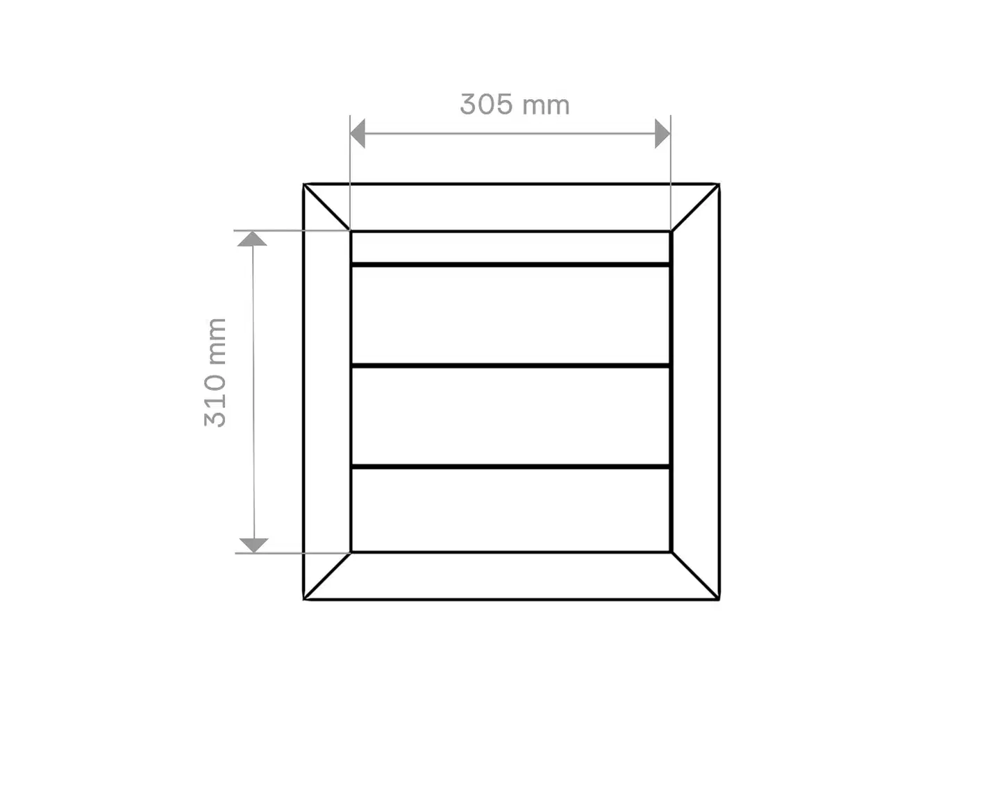 Miljöökoriste Nelikulmainen kukkalaatikko valkoinen - 5